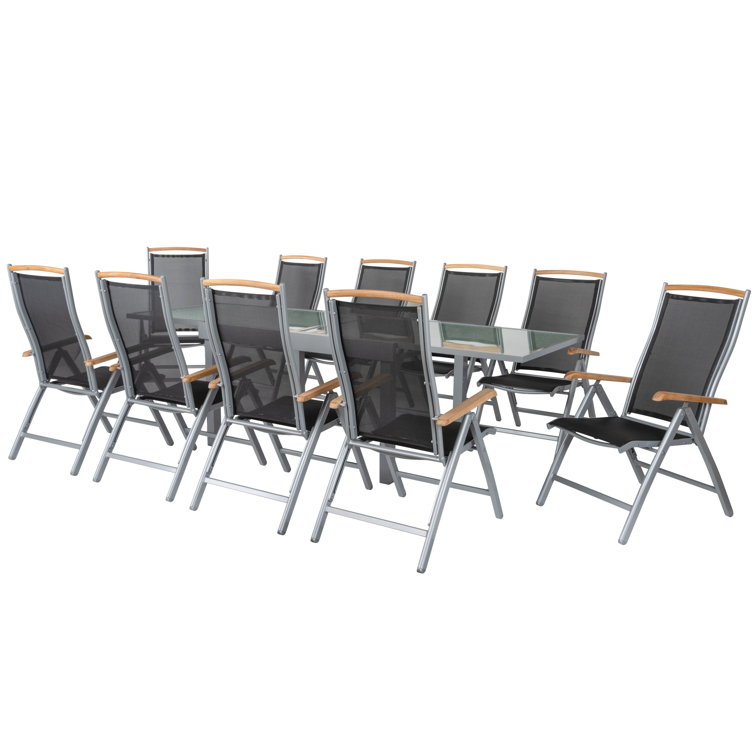 Diplomat XXL Ausziehtisch 135 - 270 cm silber