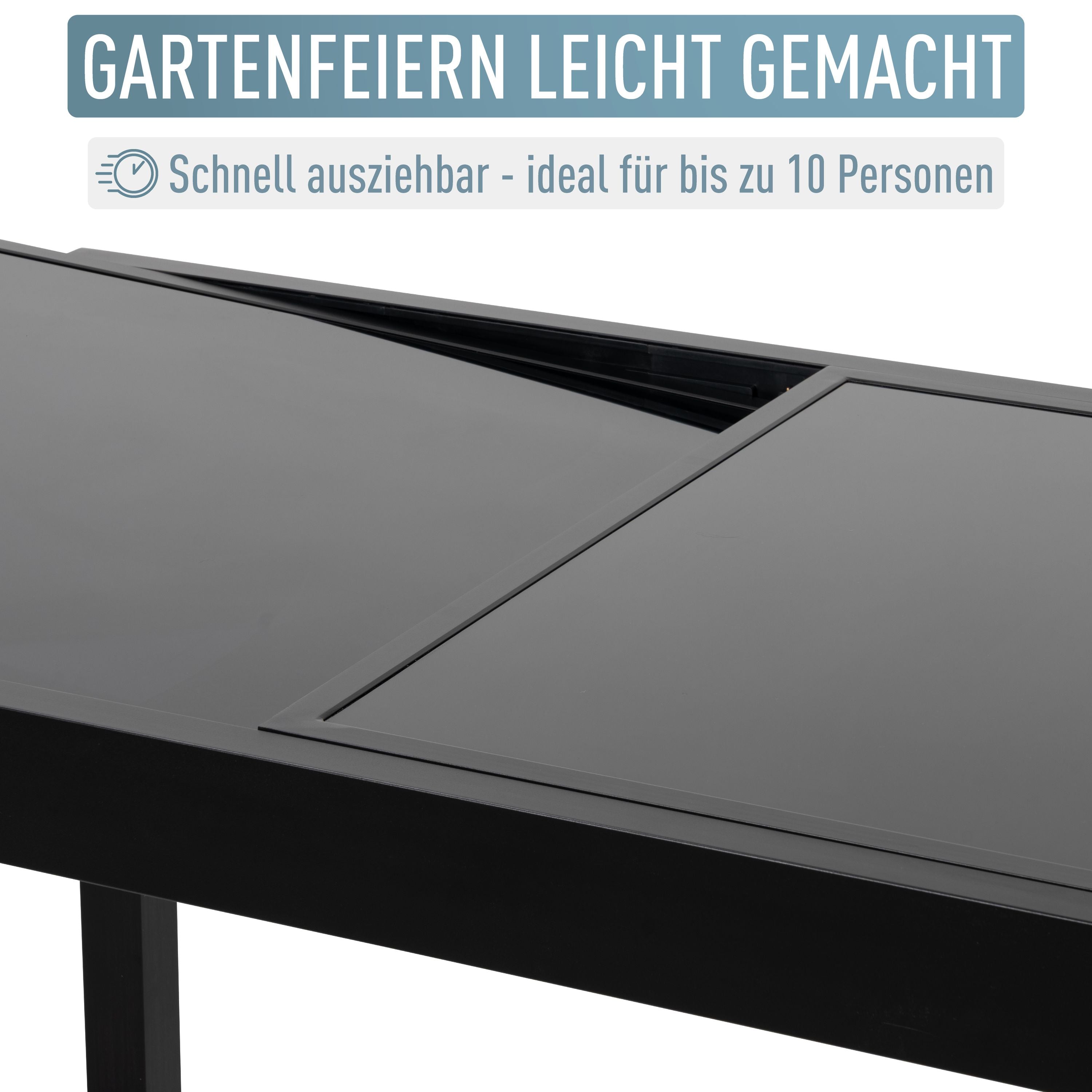Diplomat XXL Ausziehtisch 135 - 270 cm schwarz