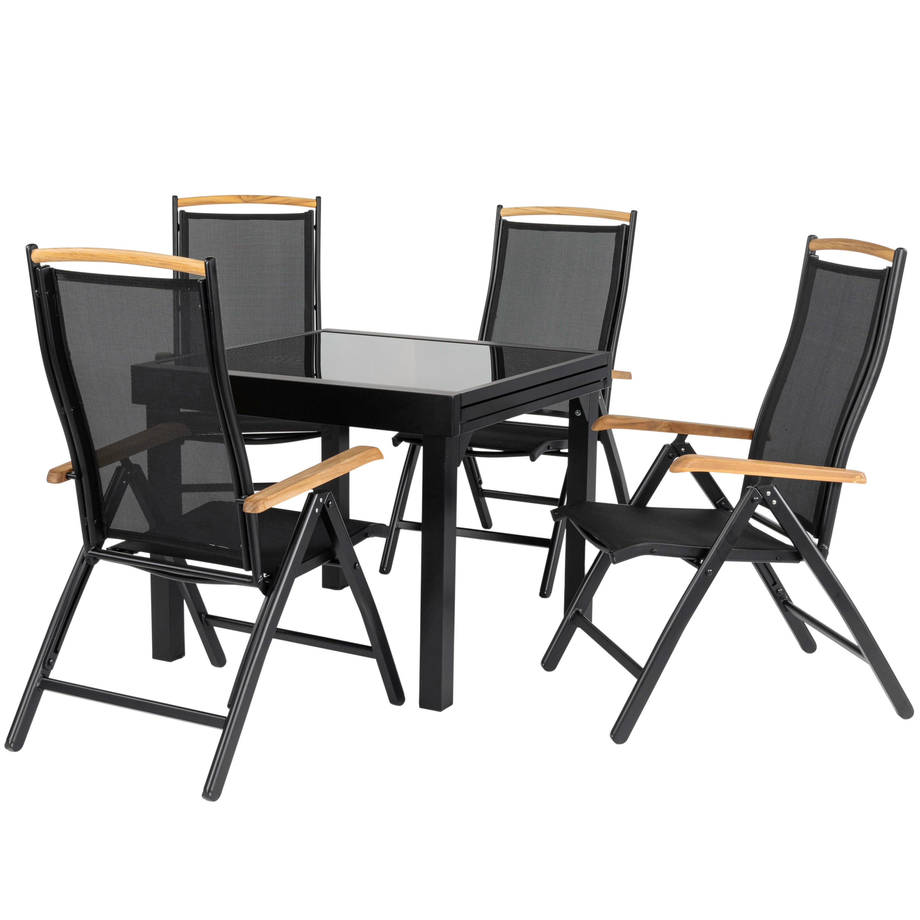 Diplomat Quadro Ausziehtisch 90 - 180 cm schwarz