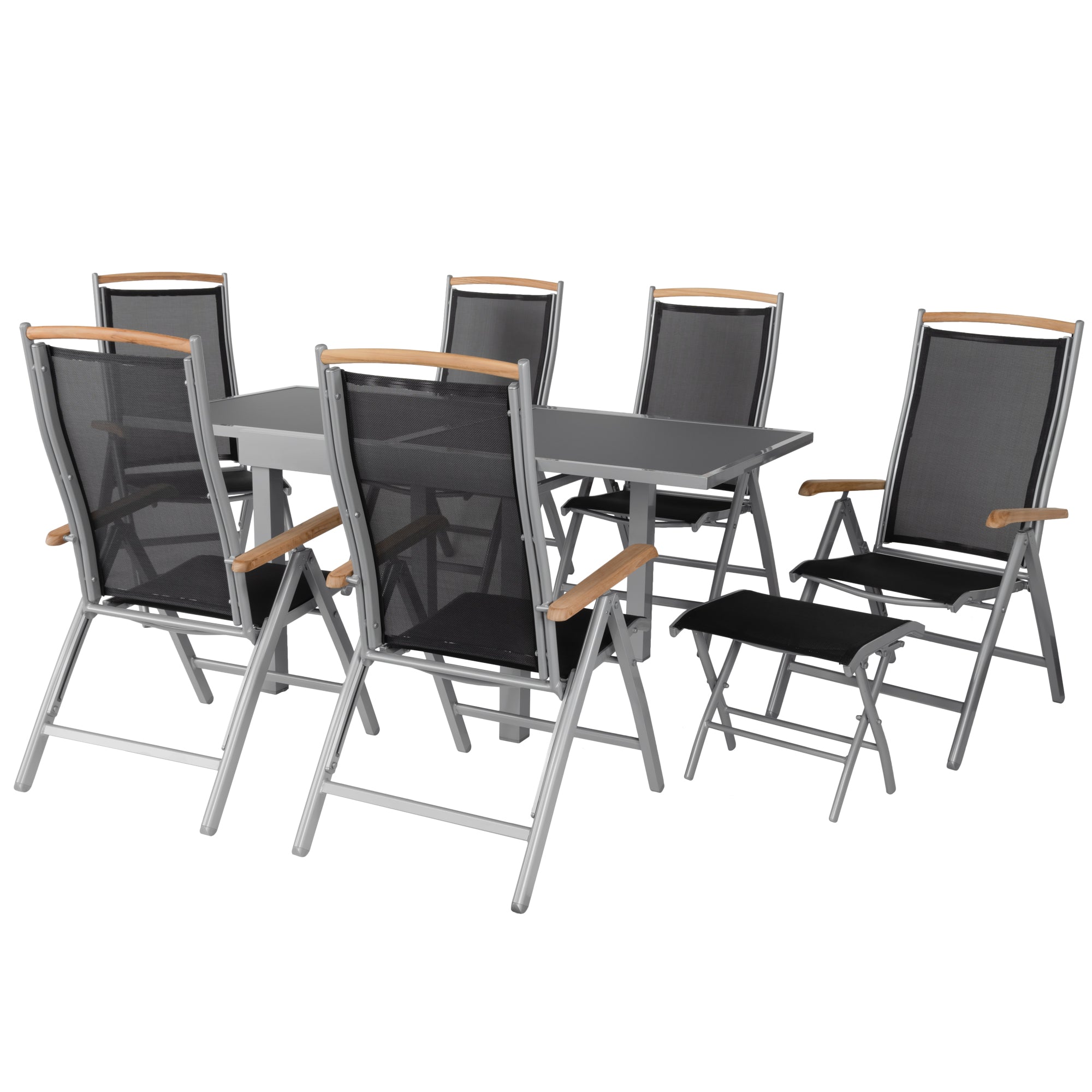 Diplomat Quadro Ausziehtisch 90 - 180 cm Anti Fingerprint silber