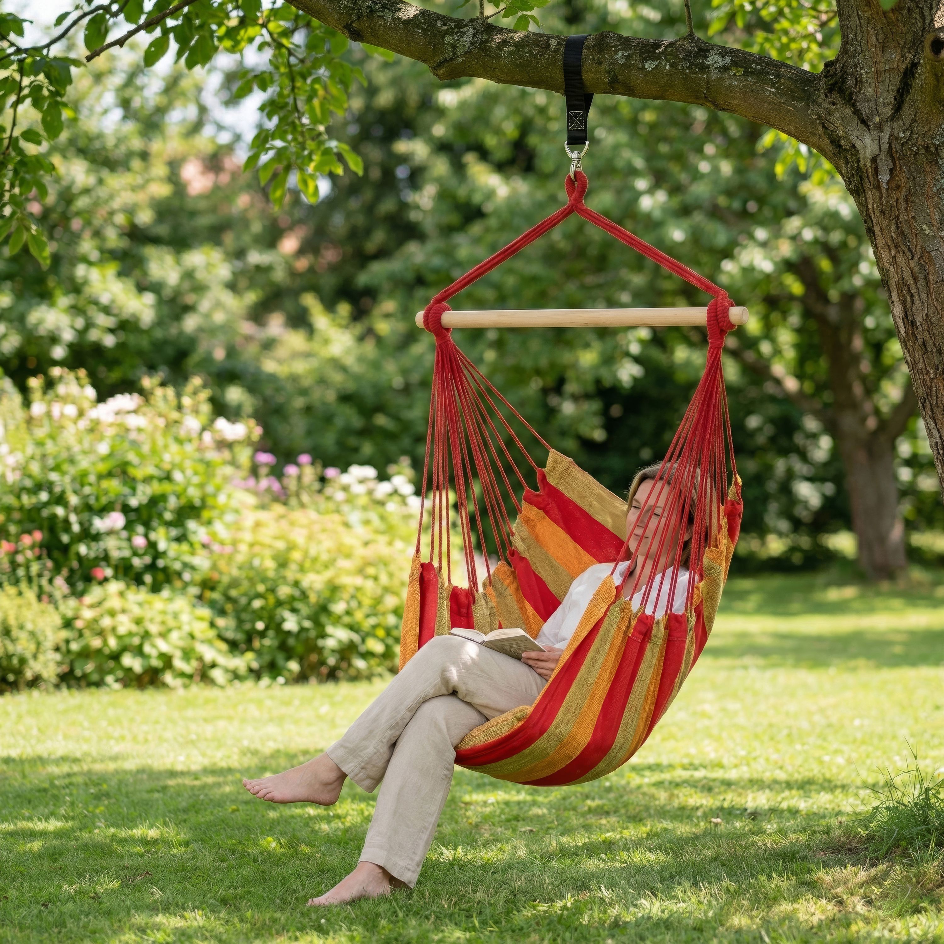 Kalea Hängesessel Rot/Gelb