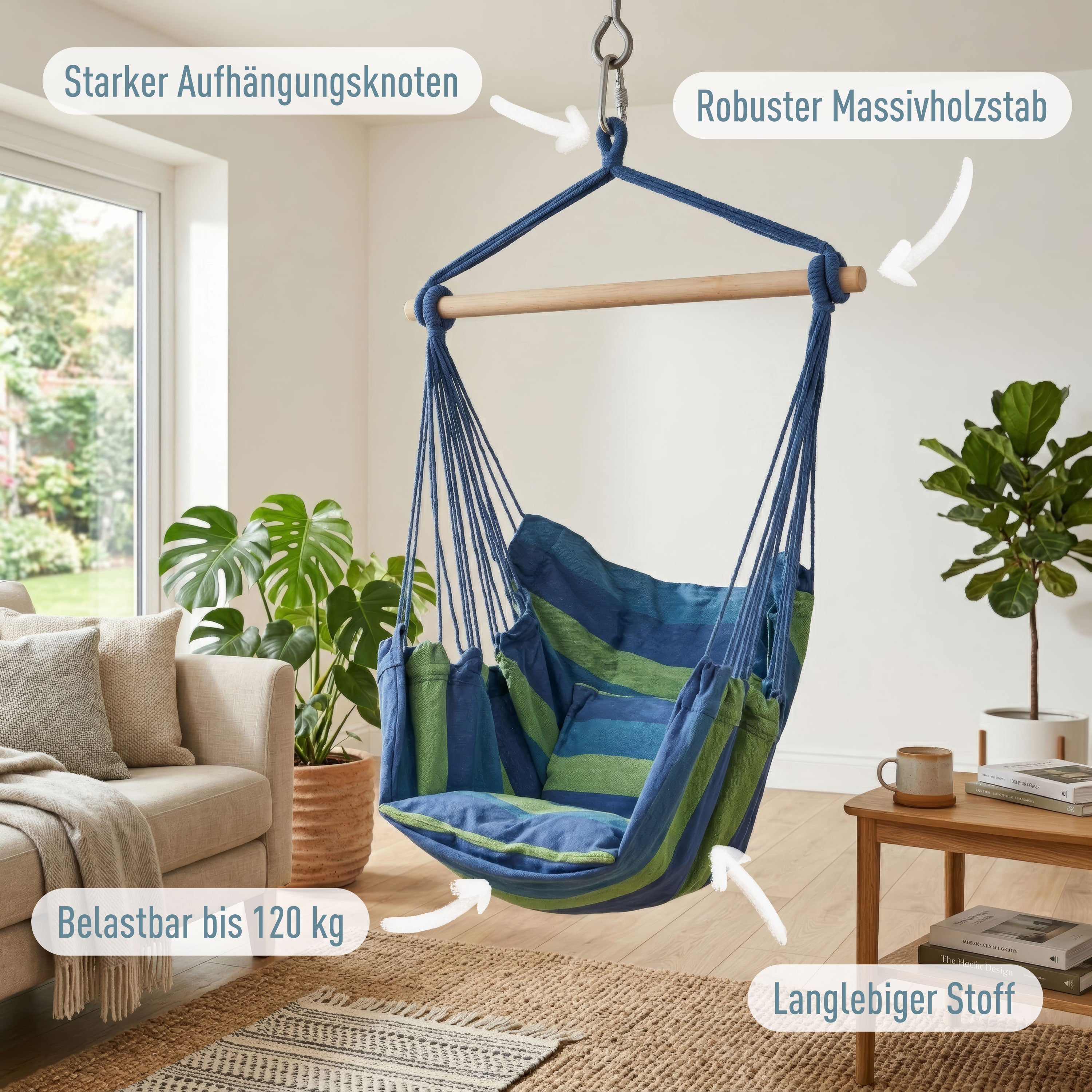 Kalea Hängesessel Blau/Grün