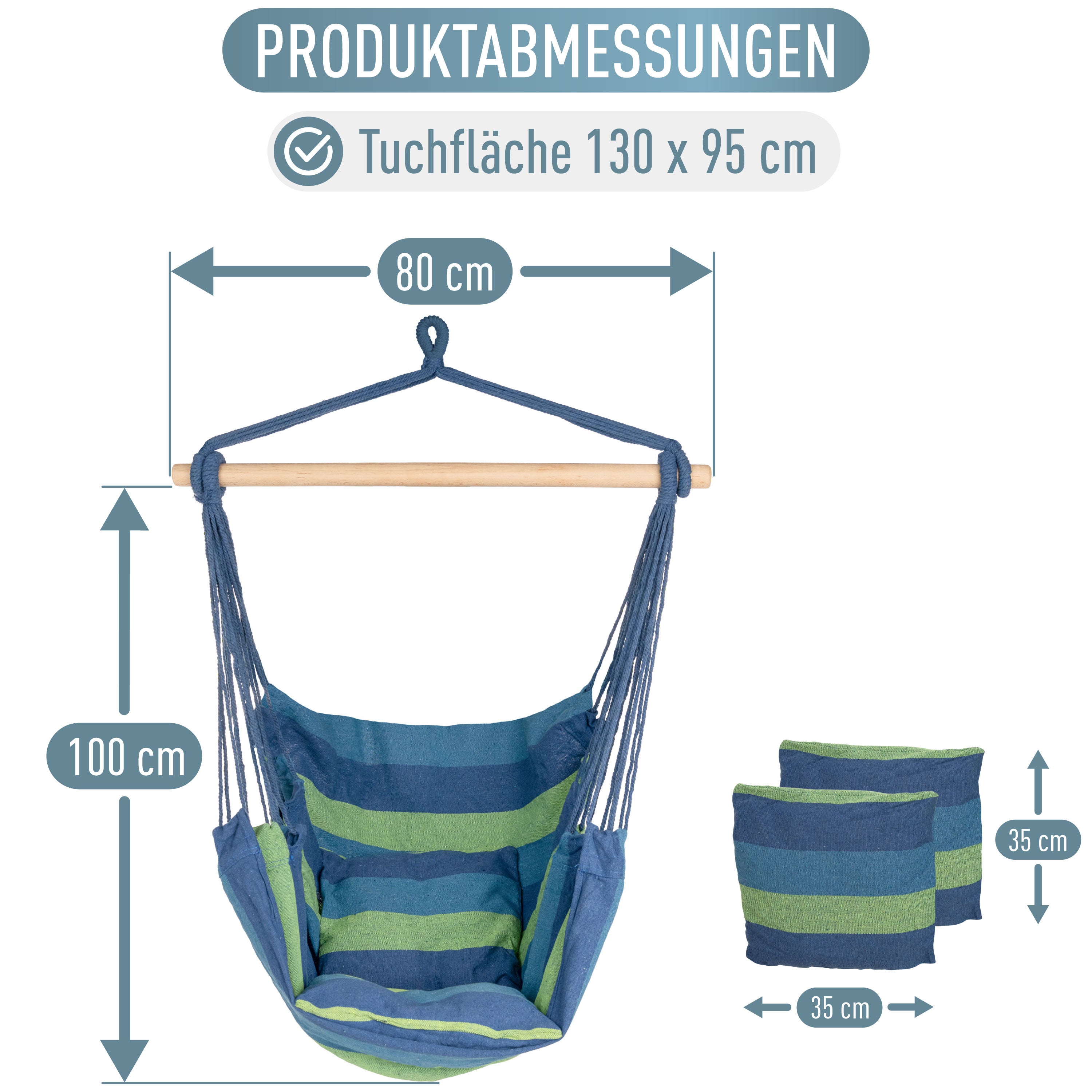 Kalea Hängesessel Blau/Grün