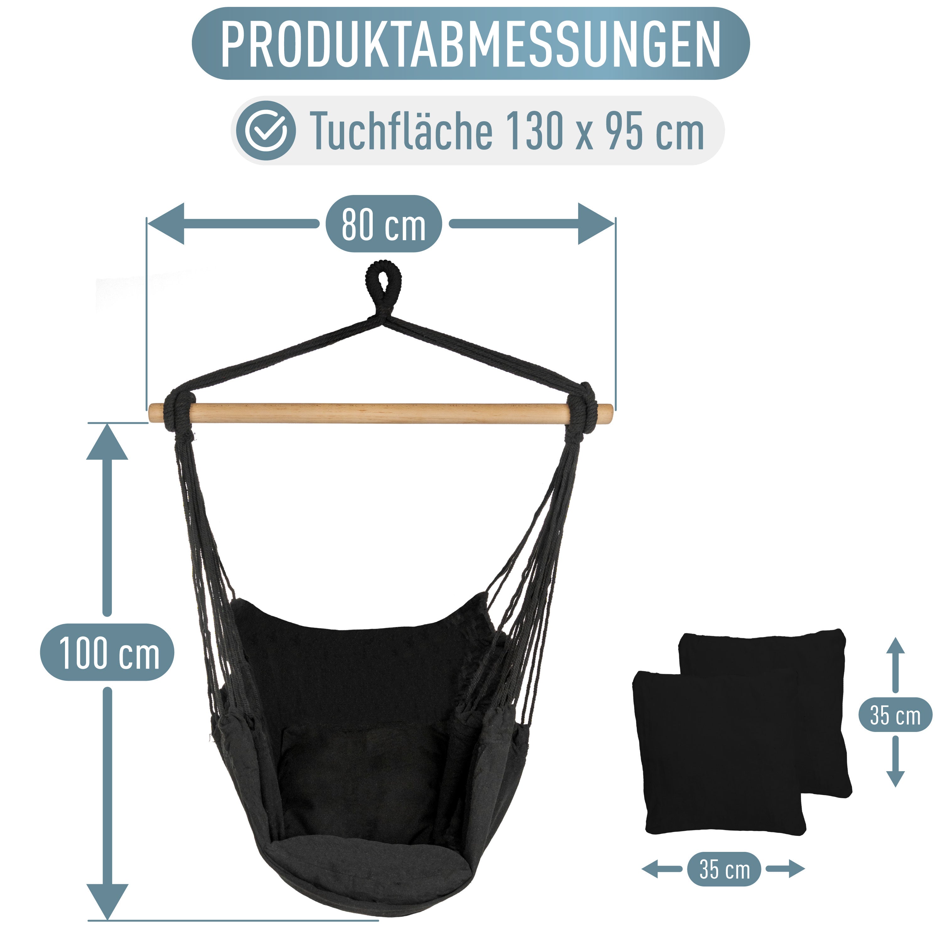 Kalea Hängesessel Schwarz