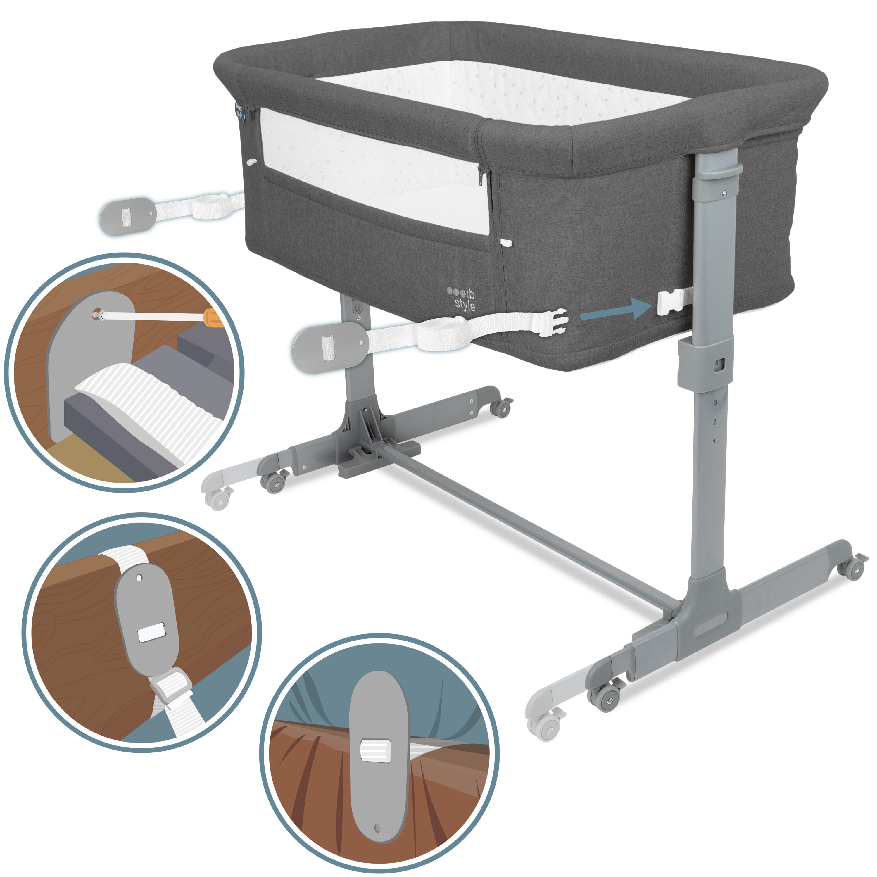 Kinderbett Aluna Dunkel Grau