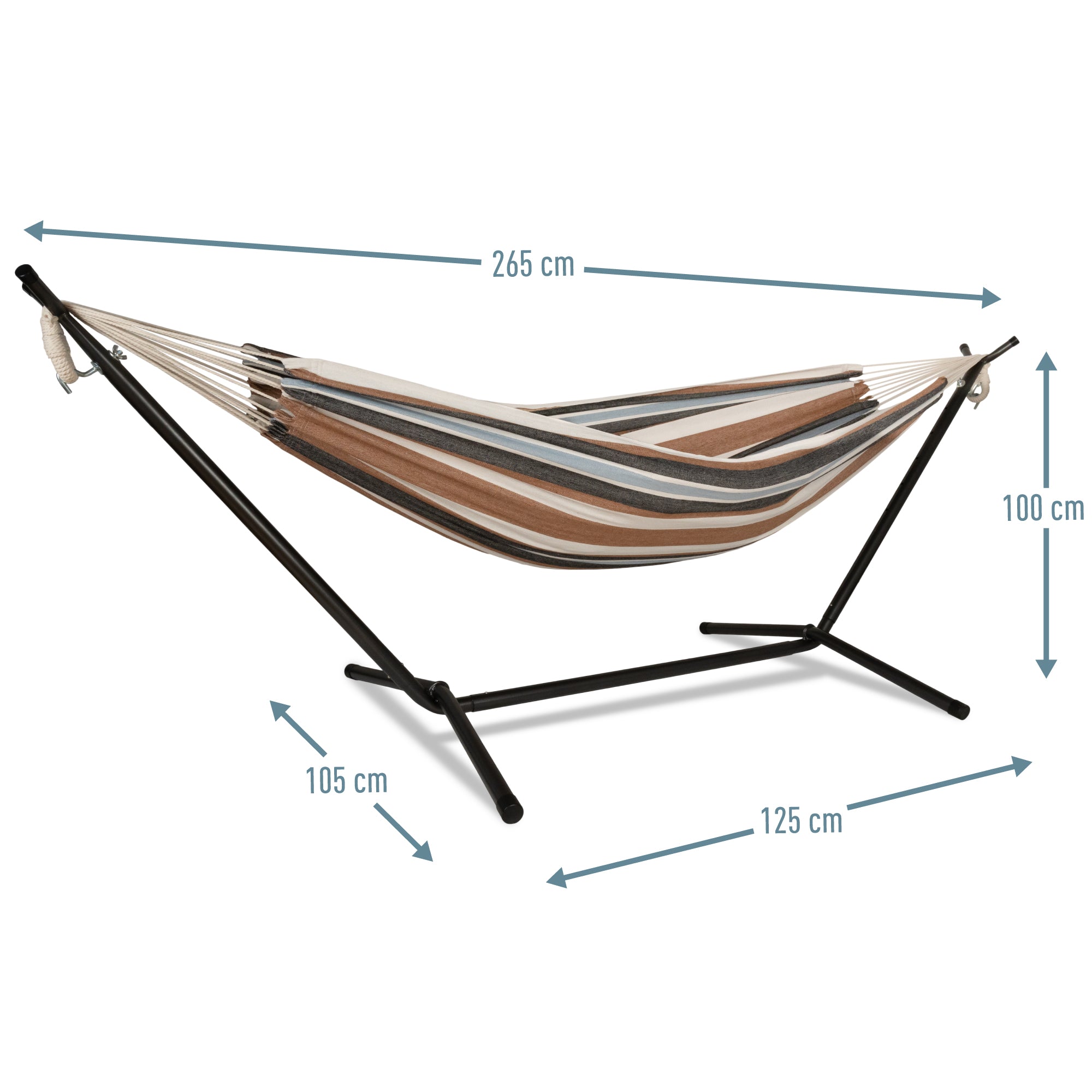 Hängematte Kalani Cappuccino mit Gestell ib style
