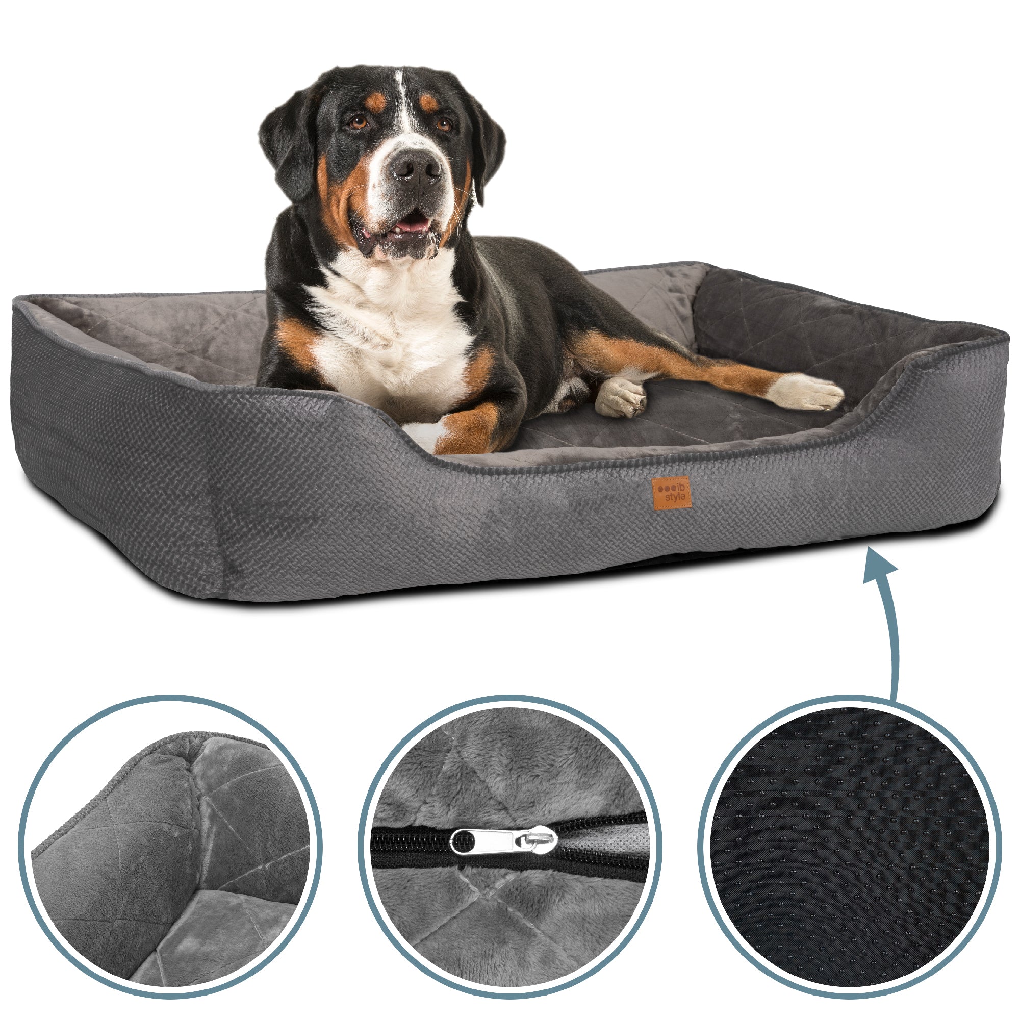 Happy Milo XL Hundebett Grau