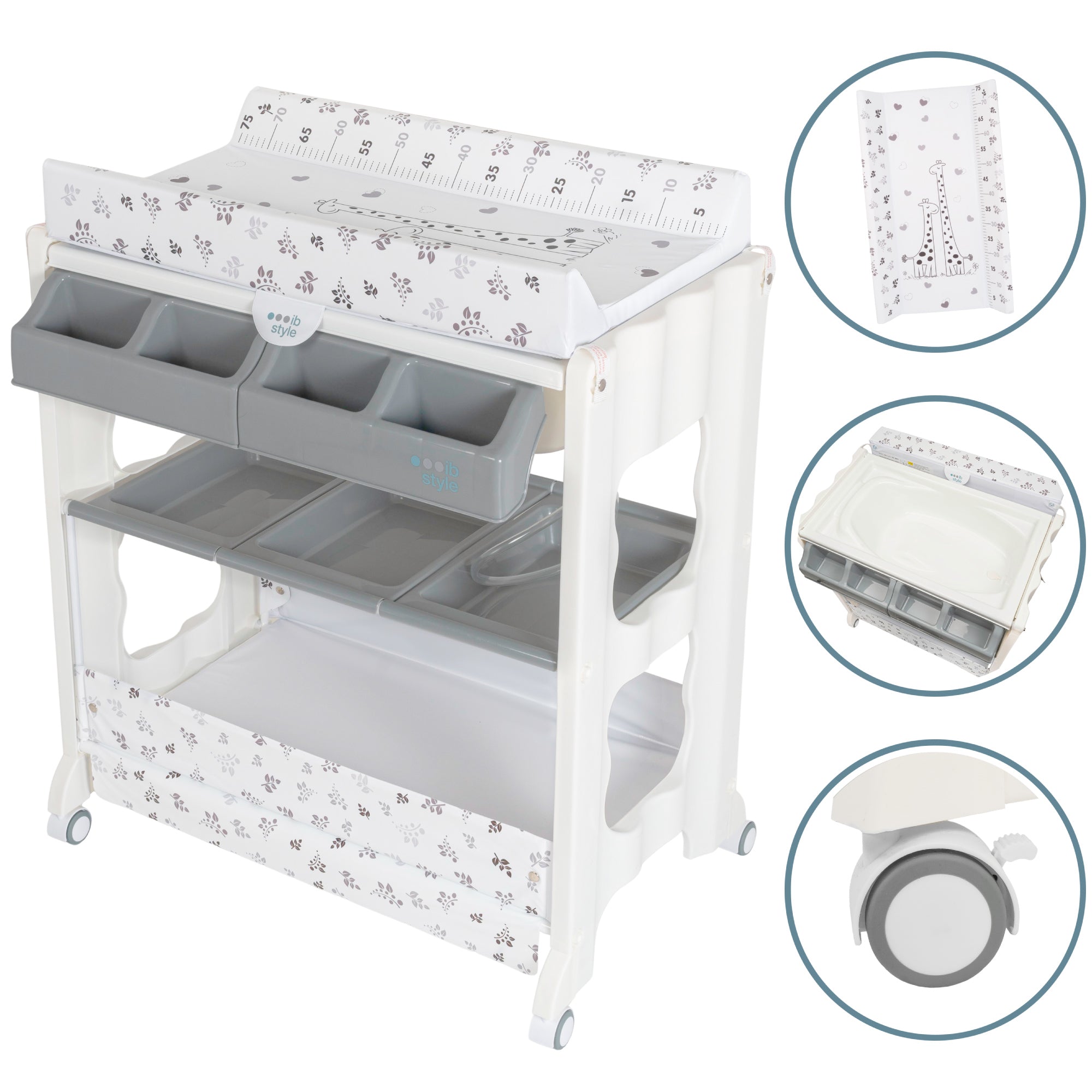 Mobiler Wickeltisch rollbar Isa Metric Giraffe
