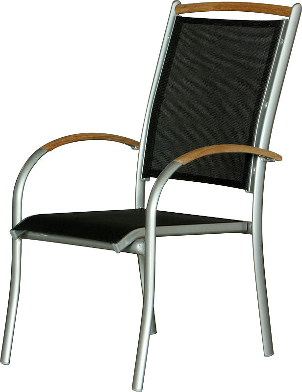 Diplomat Stapelstuhl silber / teak