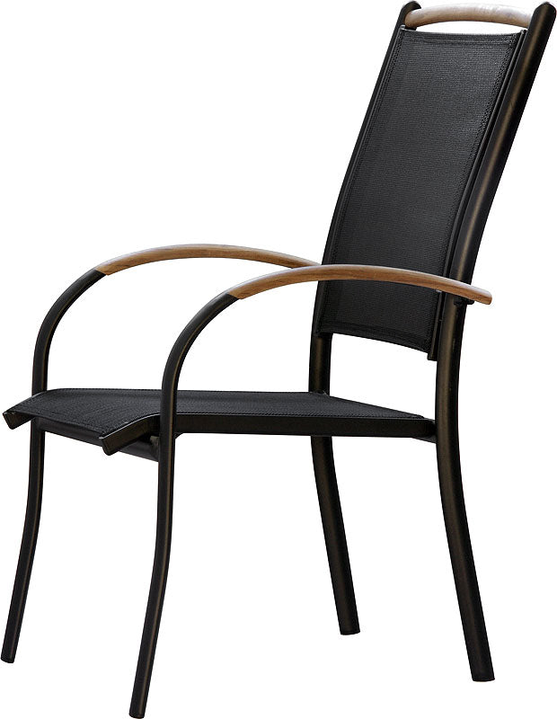 Diplomat Stapelstuhl schwarz/teak