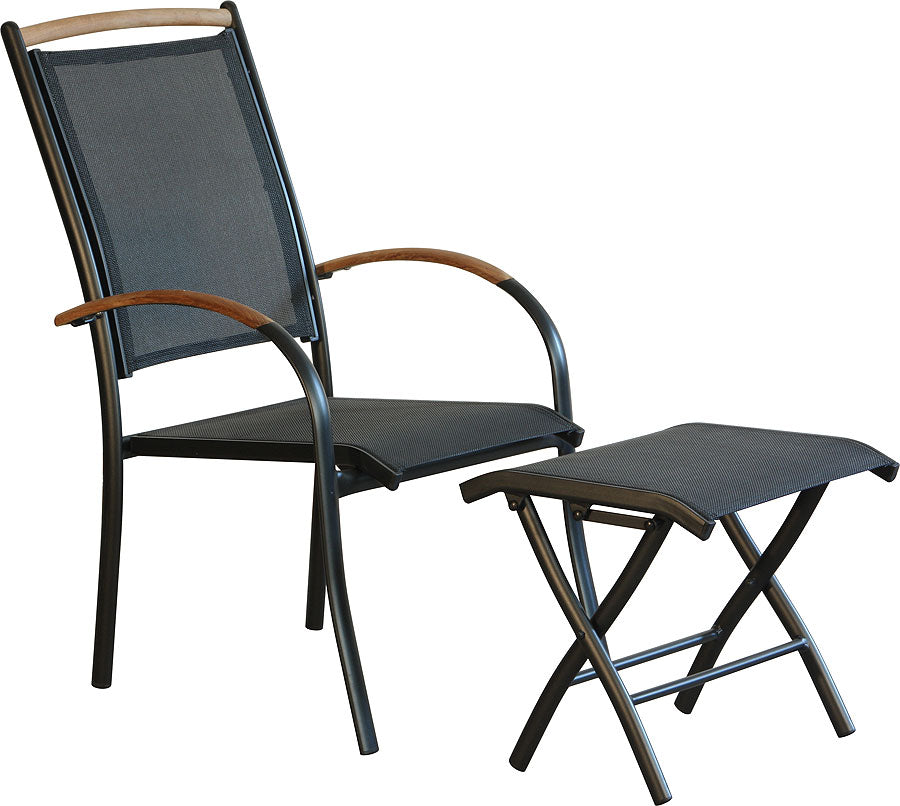 Diplomat Stapelstuhl schwarz/teak