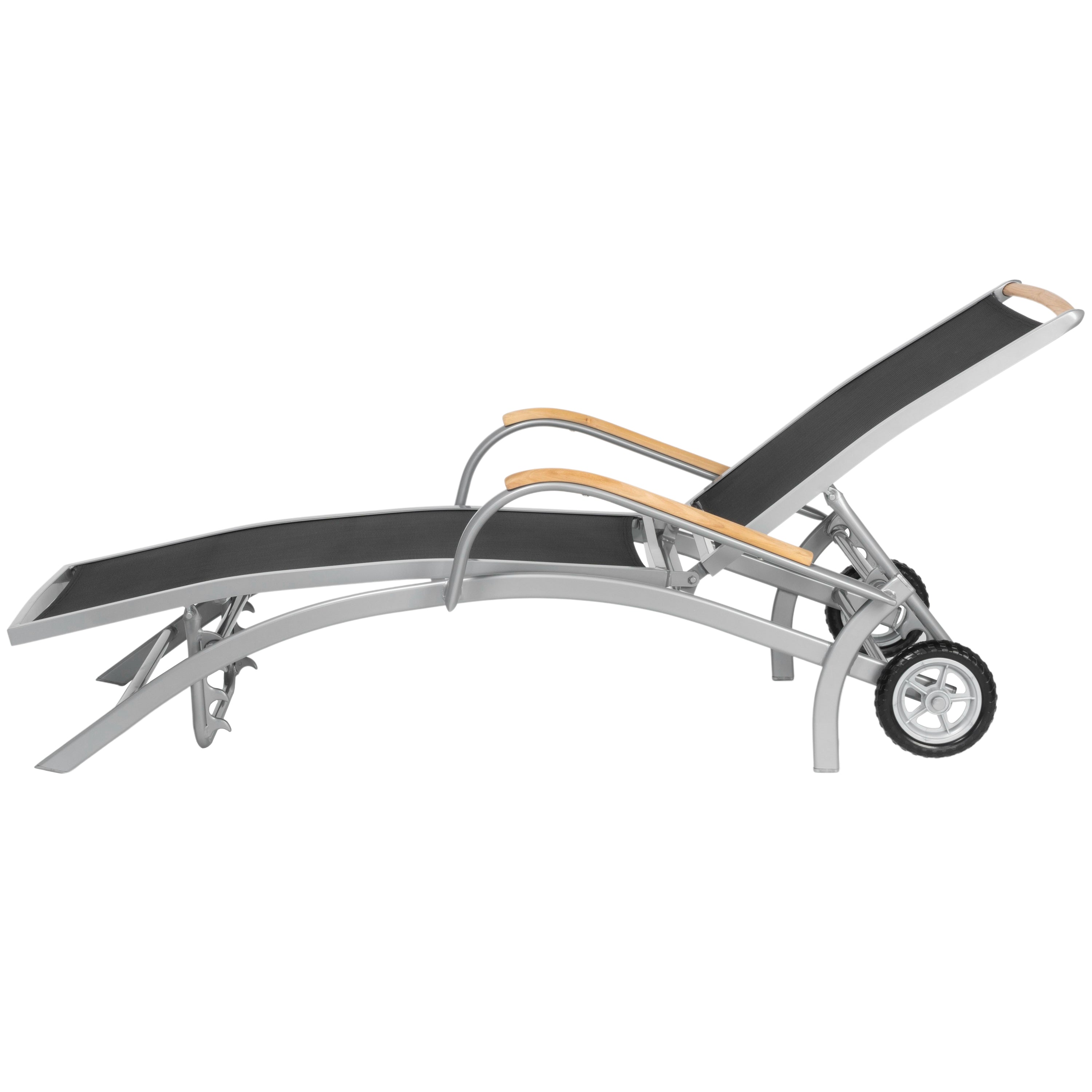 Gartenliege Diplomat Silber Rollbar