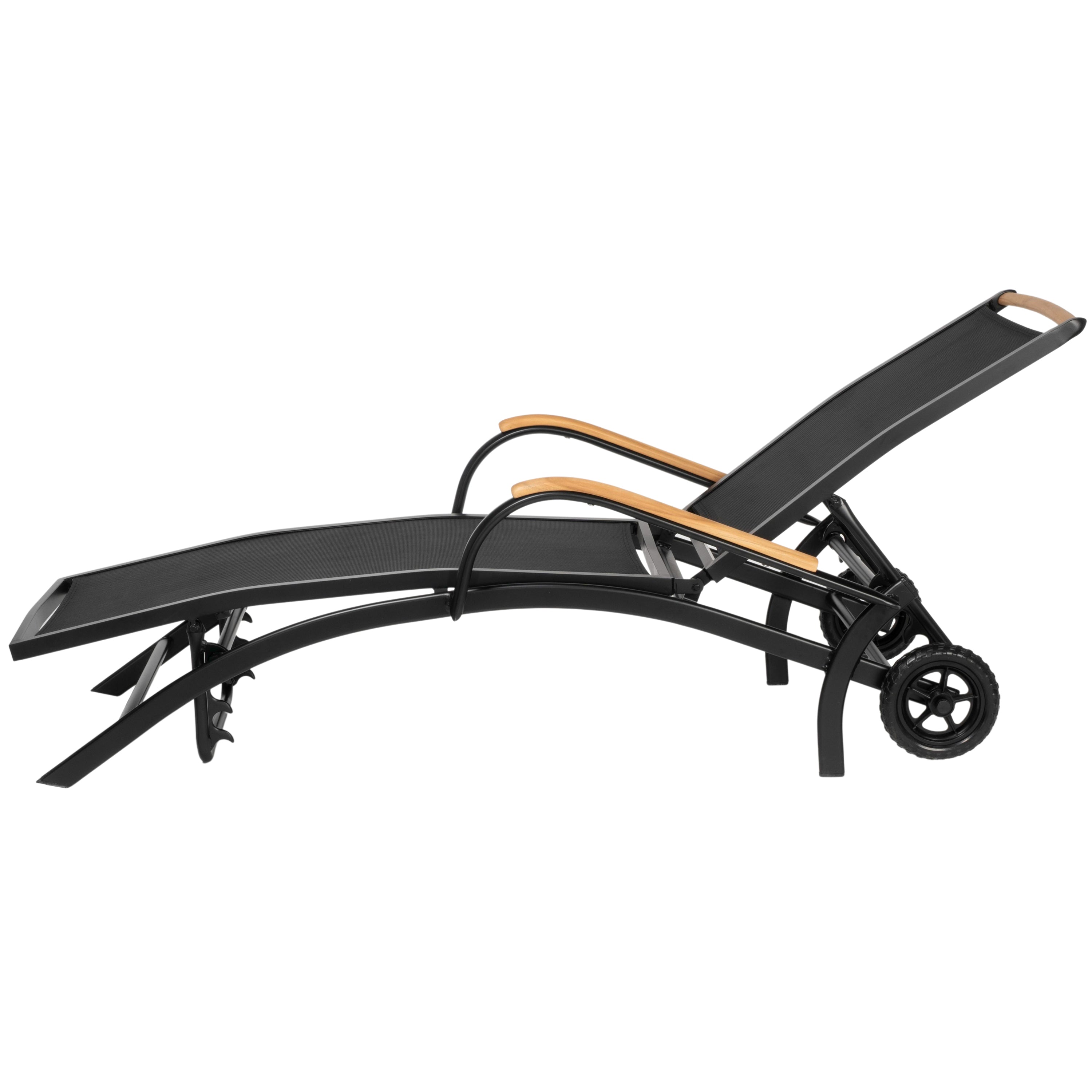 Gartenliege Diplomat Schwarz Rollbar