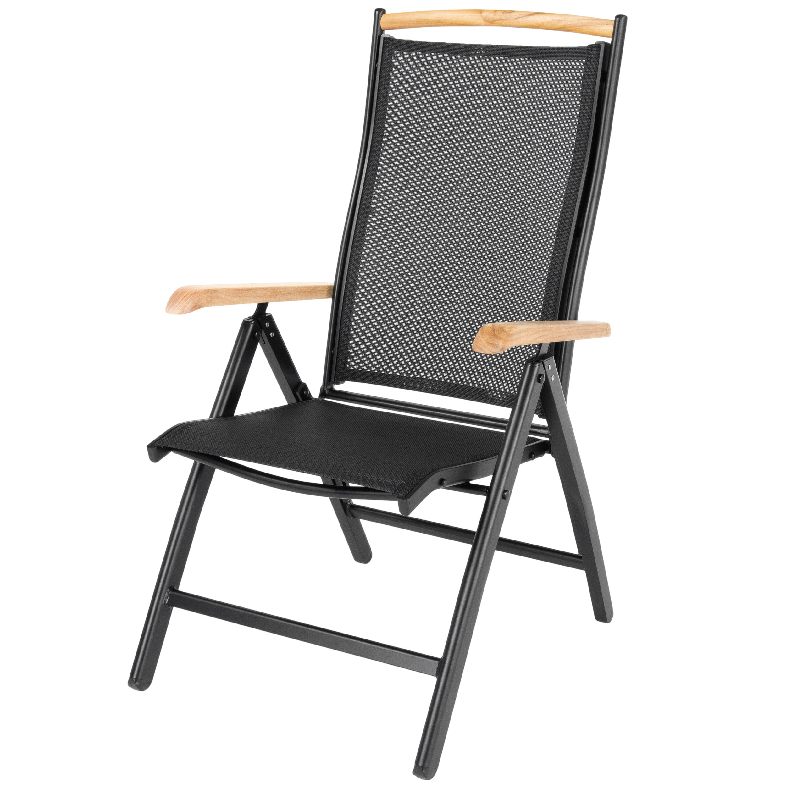 Gartenstühle Diplomat Set Schwarz Teak Holz ib style