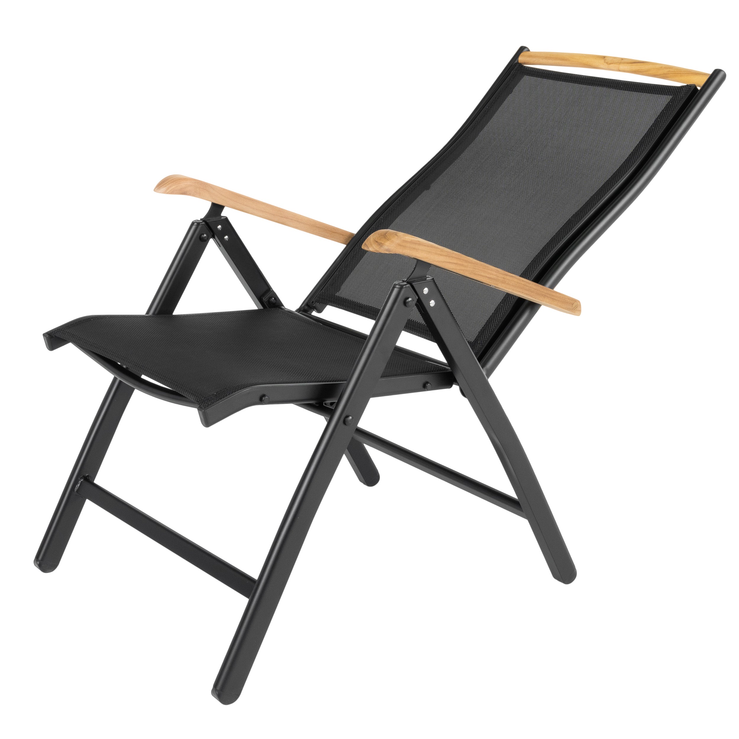 Gartenstühle Diplomat Set Schwarz Teak Holz ib style