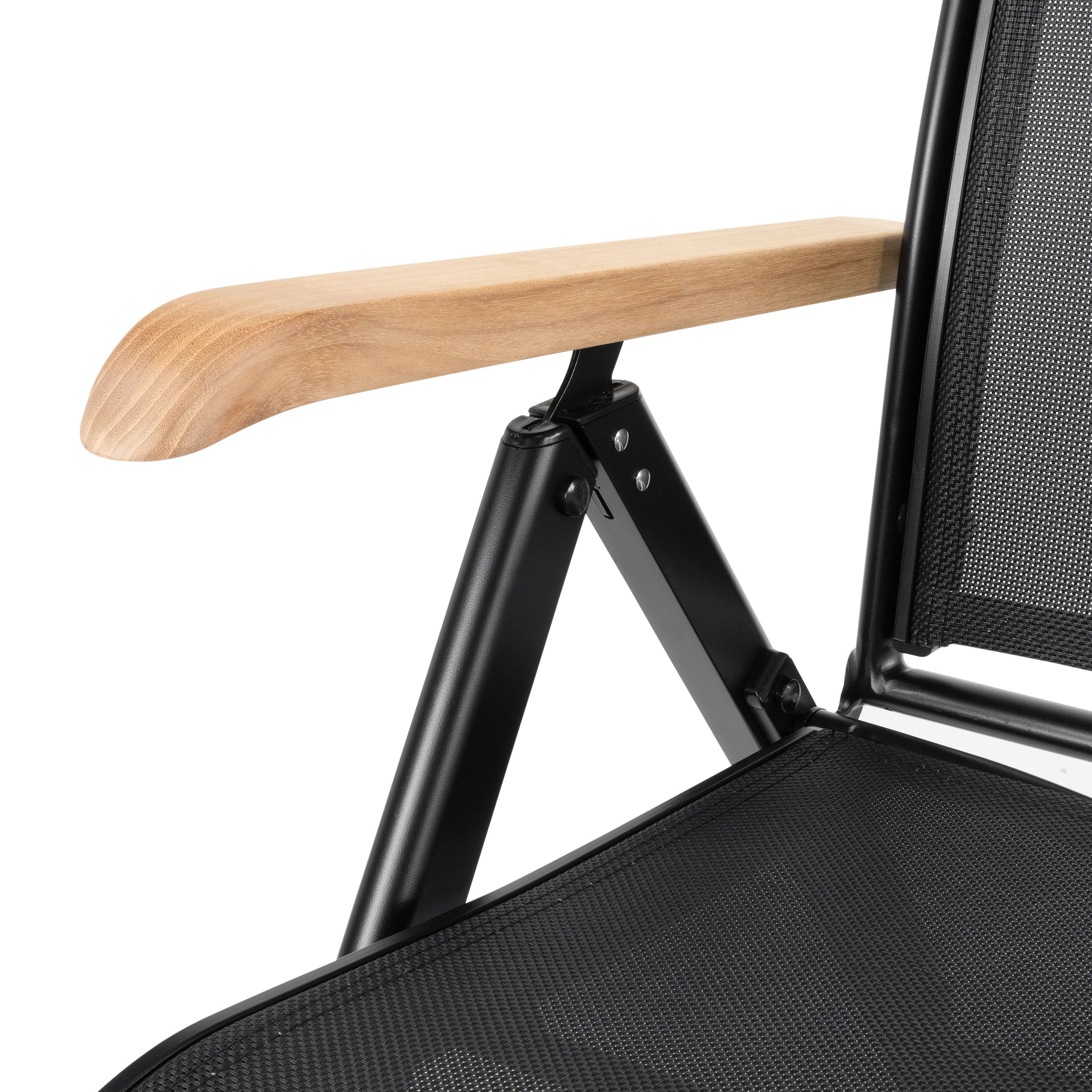 Gartenstühle Diplomat Set Schwarz Teak Holz ib style