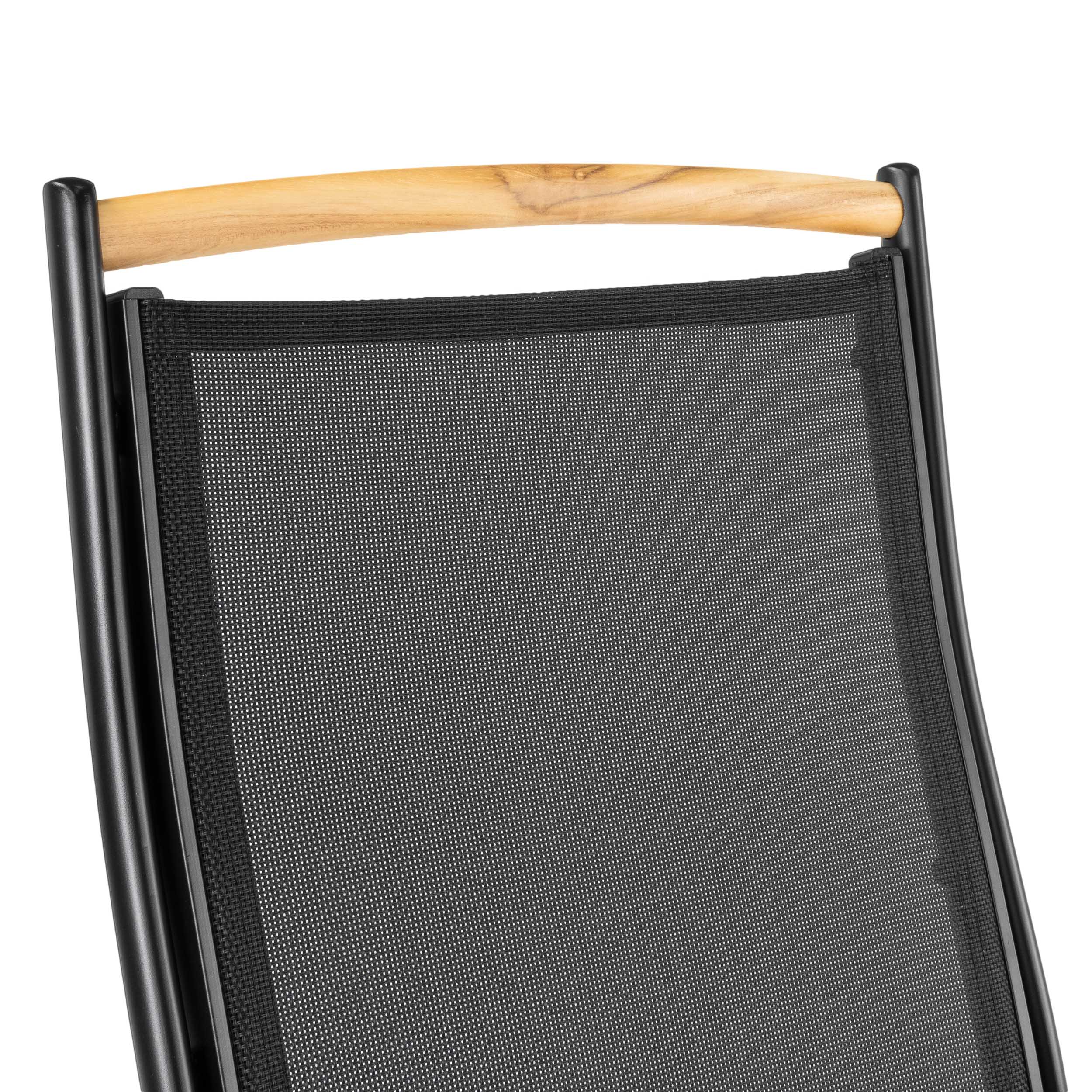 Gartenstühle Diplomat Set Schwarz Teak Holz ib style