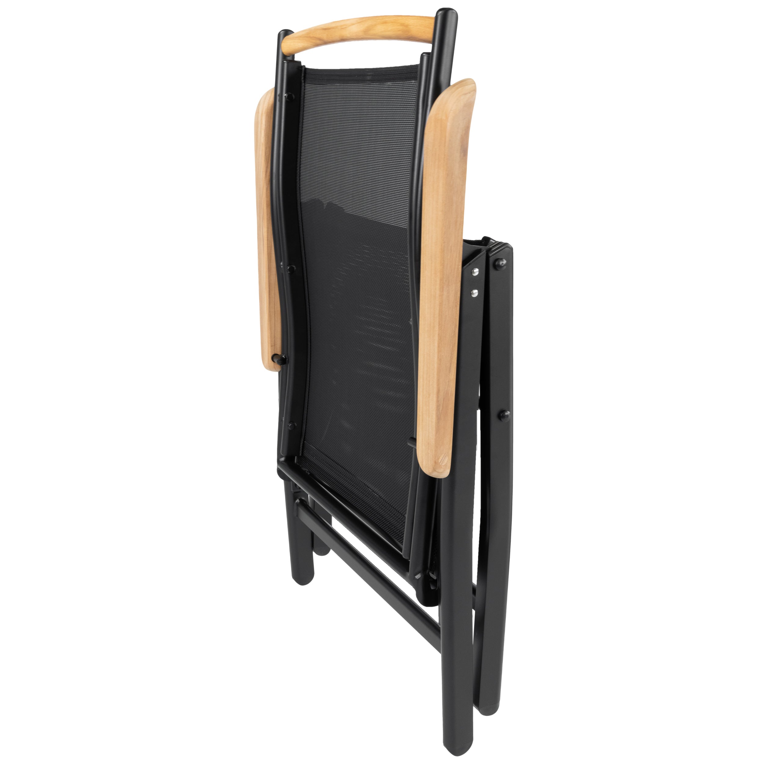 Gartenstühle Diplomat Set Schwarz Teak Holz ib style