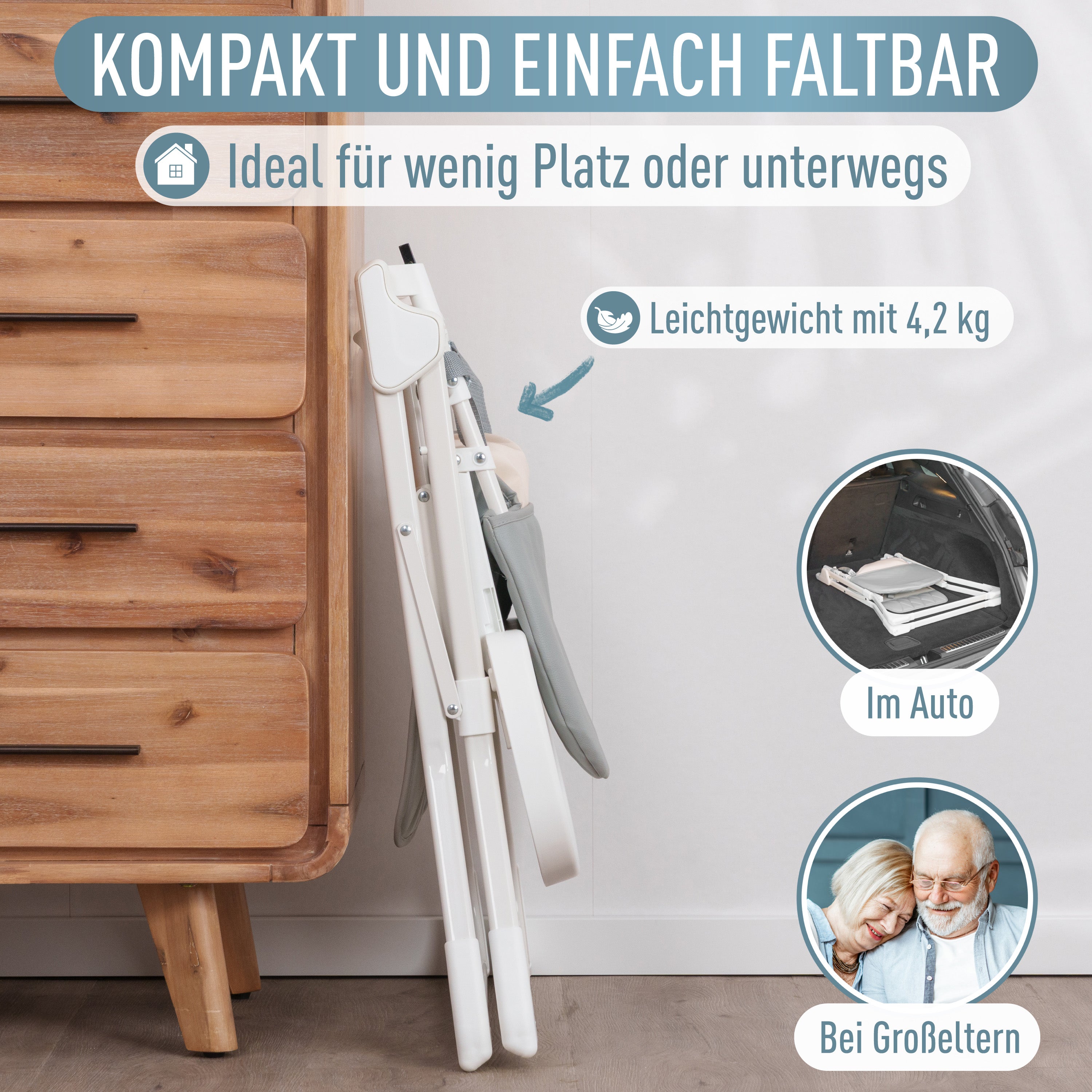 Chaise haute Leno Gris