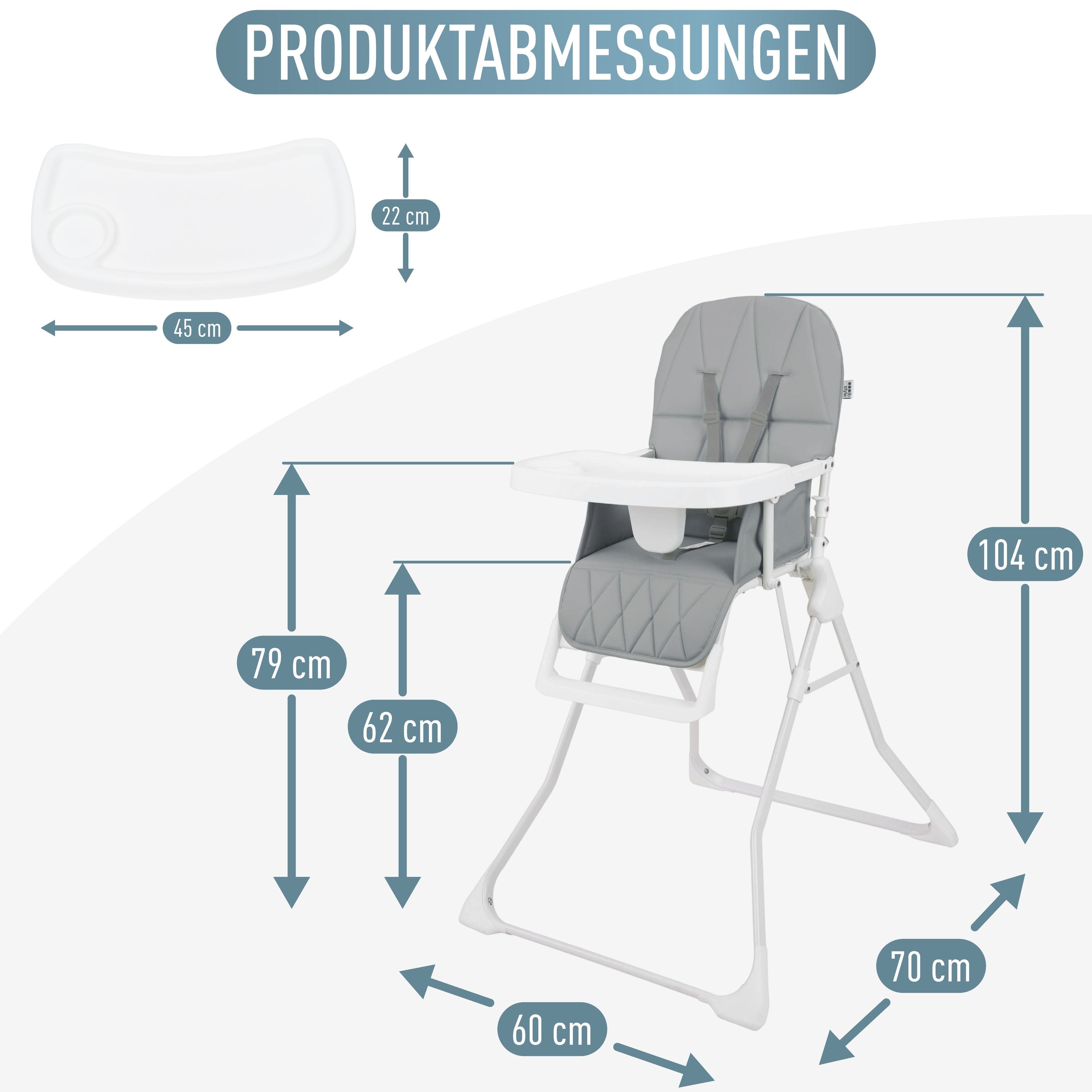 Chaise haute Leno Gris