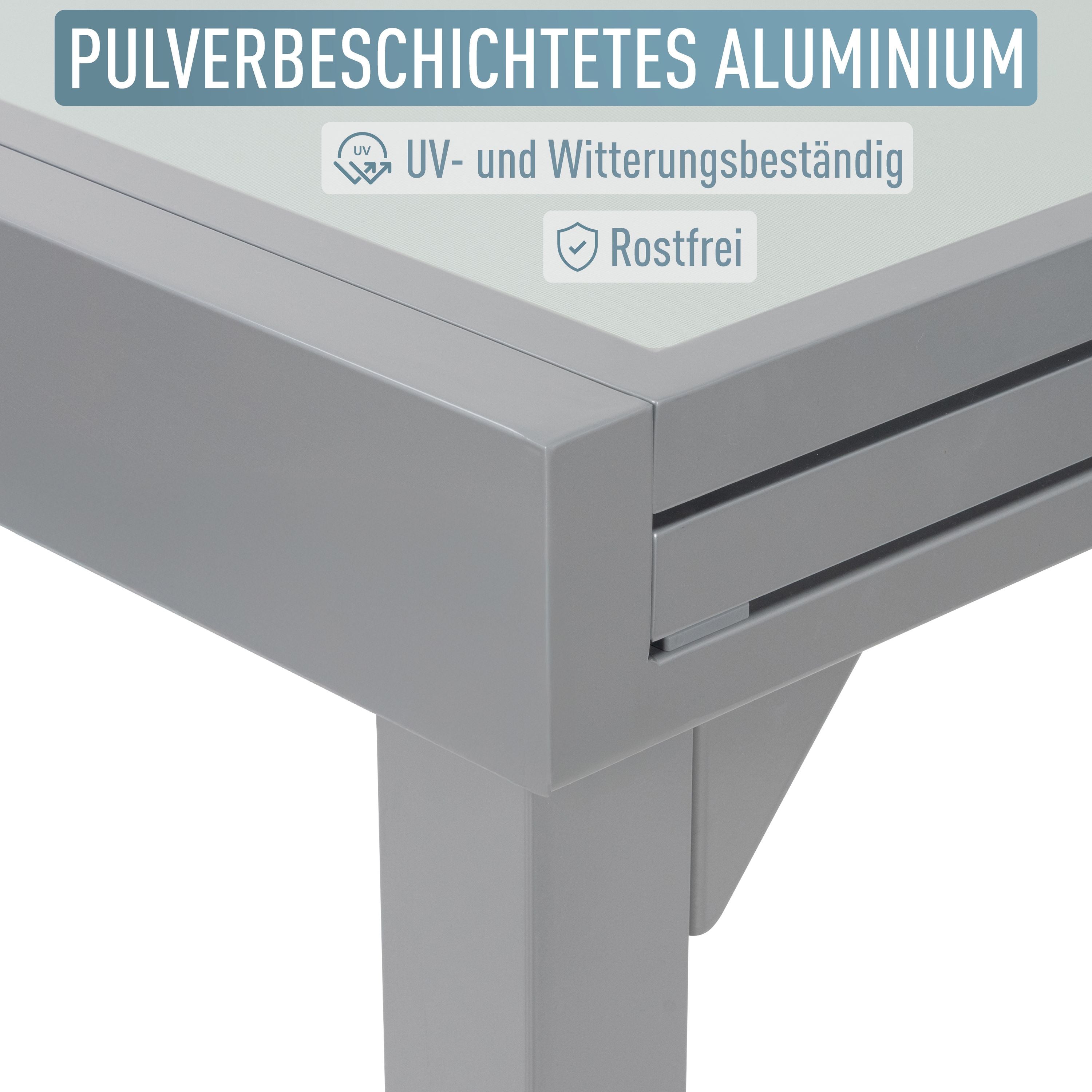 Diplomat XXL Ausziehtisch 135 - 270 cm silber