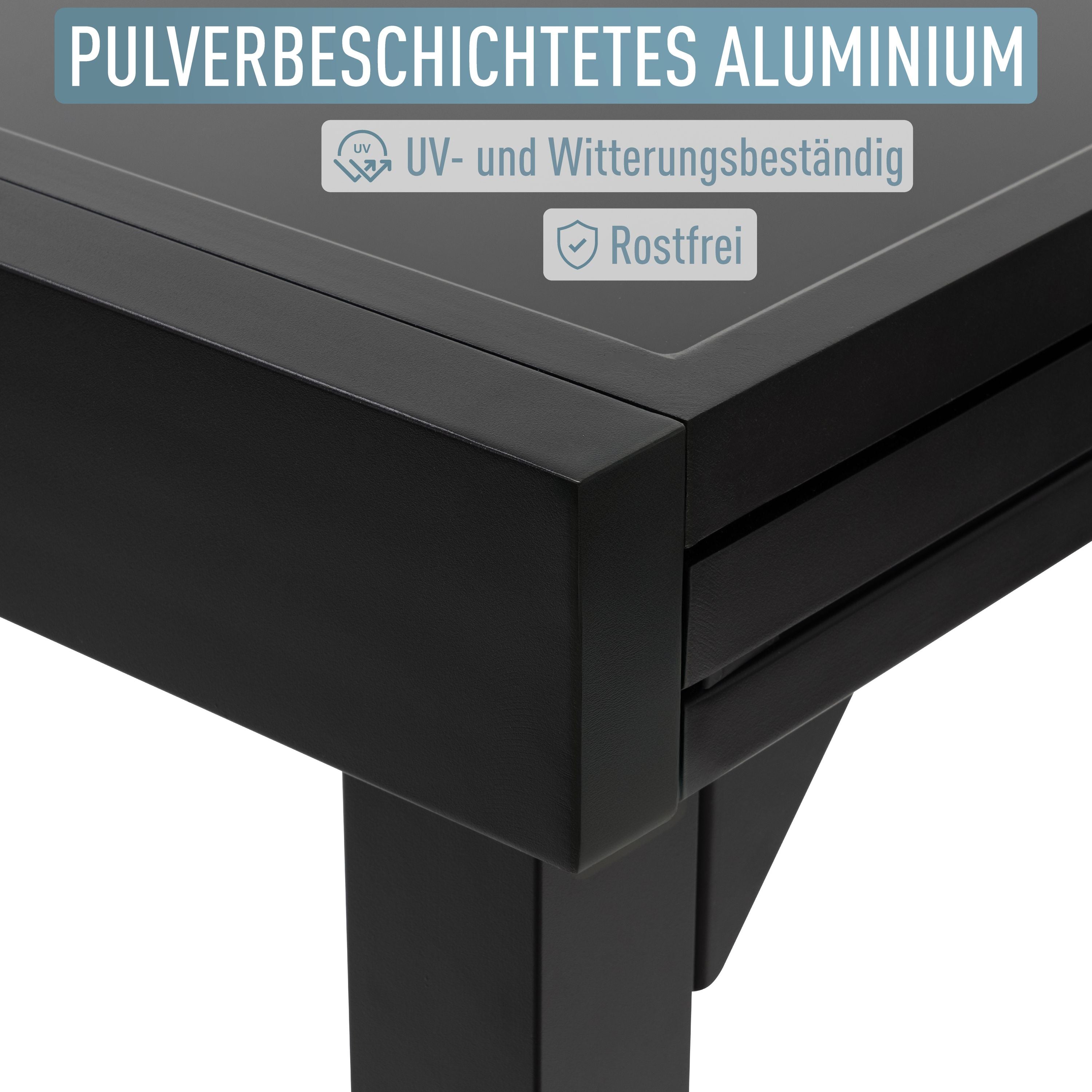 Diplomat XXL Ausziehtisch 135 - 270 cm schwarz