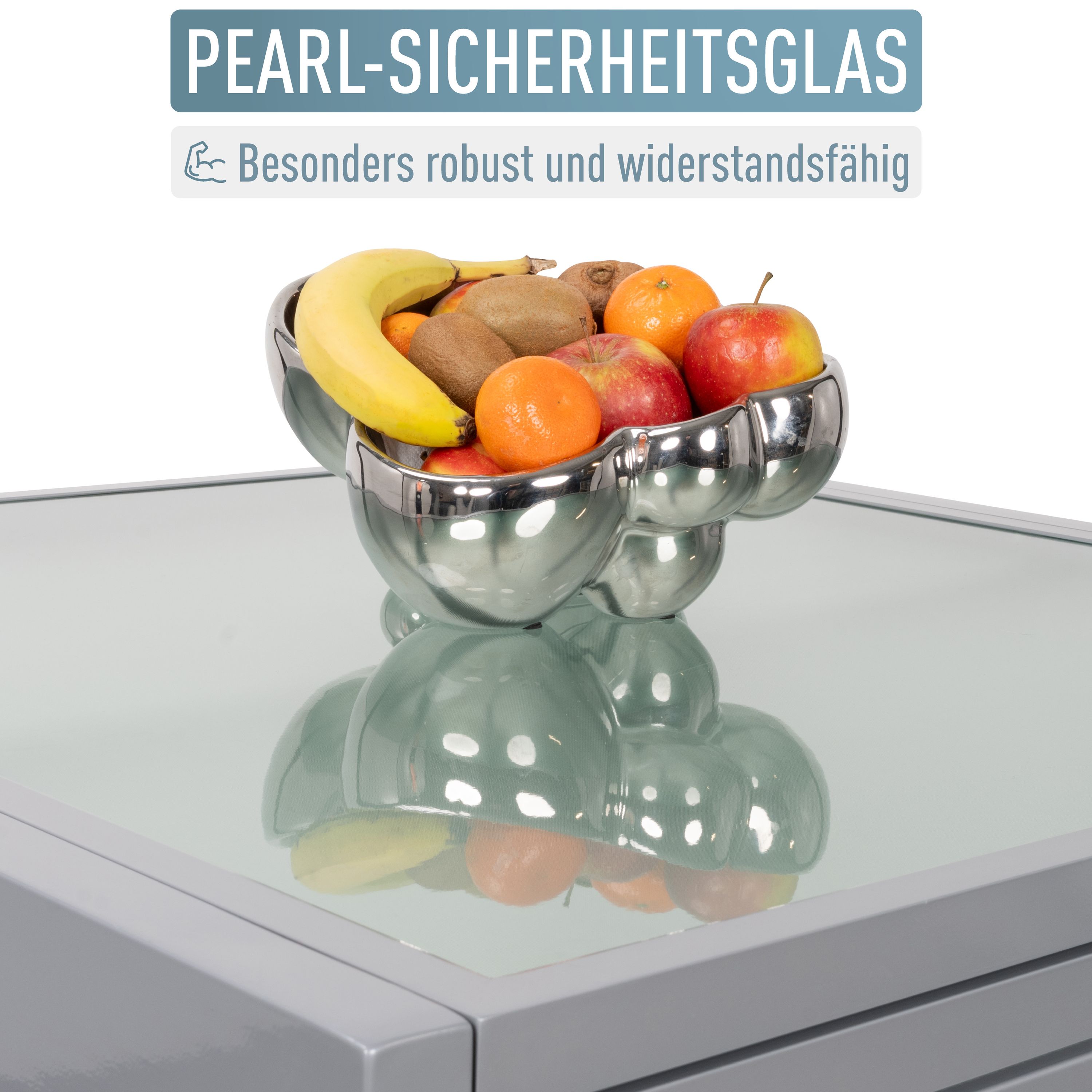 Diplomat Quadro Ausziehtisch 90 - 180 cm silber