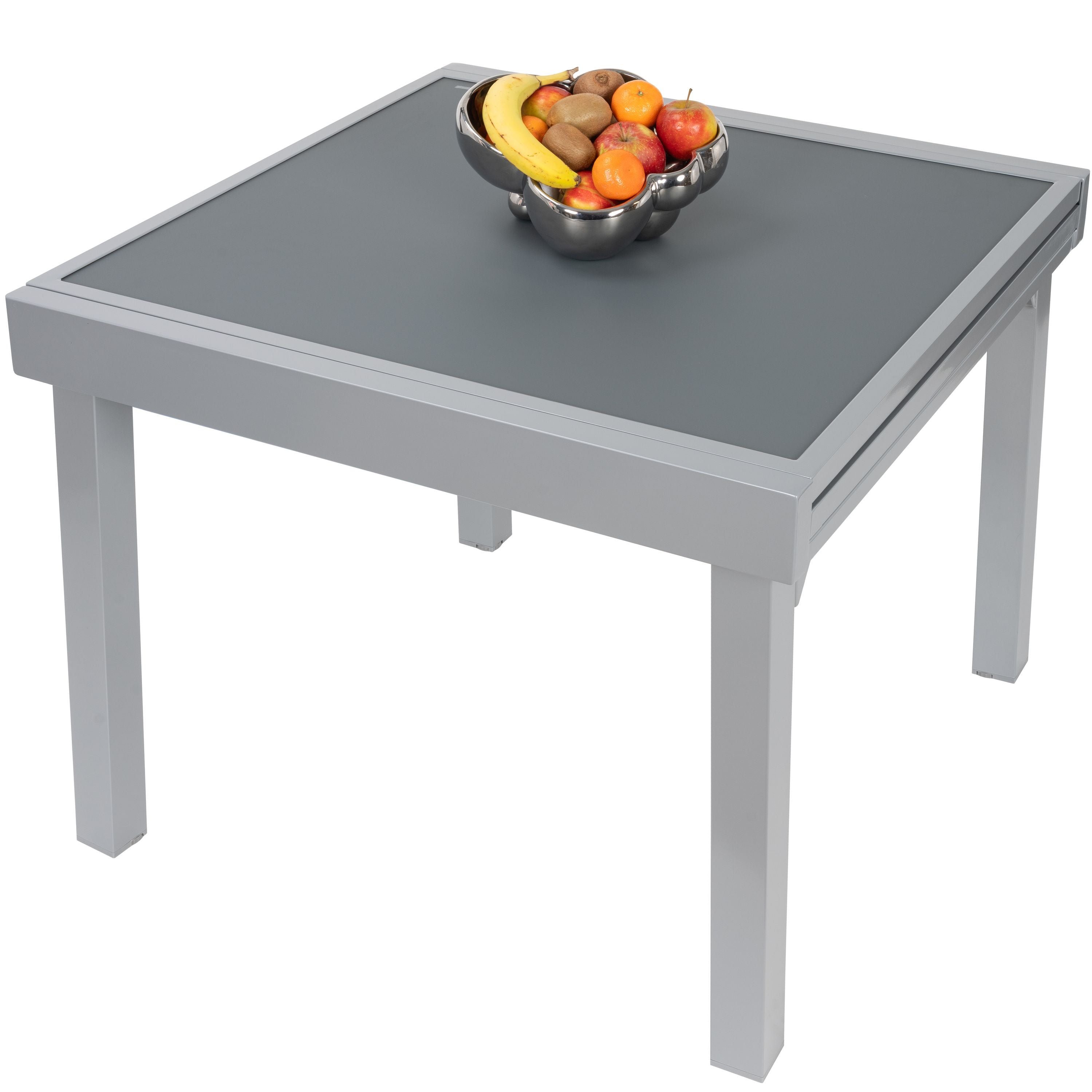 Diplomat Quadro Ausziehtisch 90 - 180 cm Anti Fingerprint silber