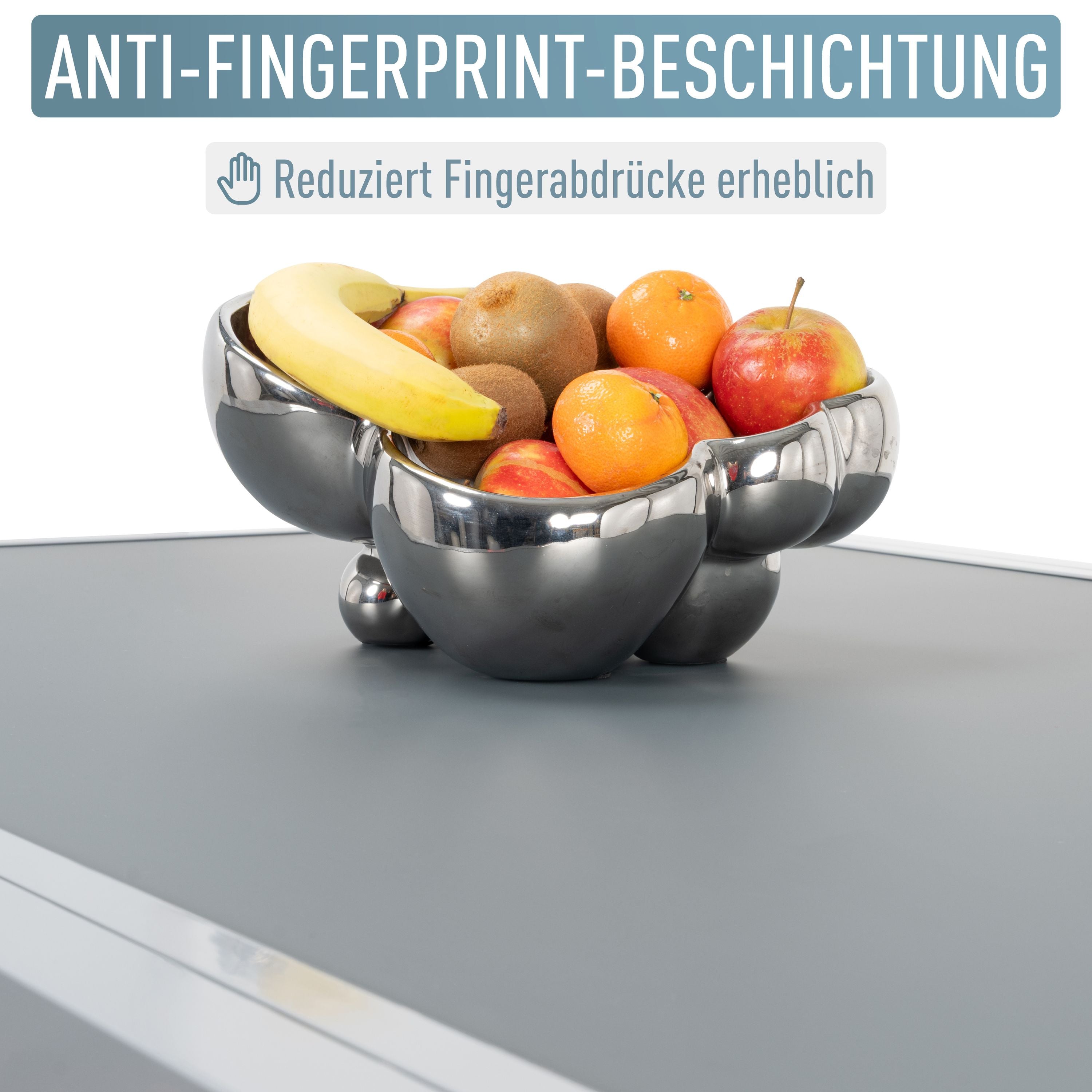 Diplomat Quadro Ausziehtisch 90 - 180 cm Anti Fingerprint silber