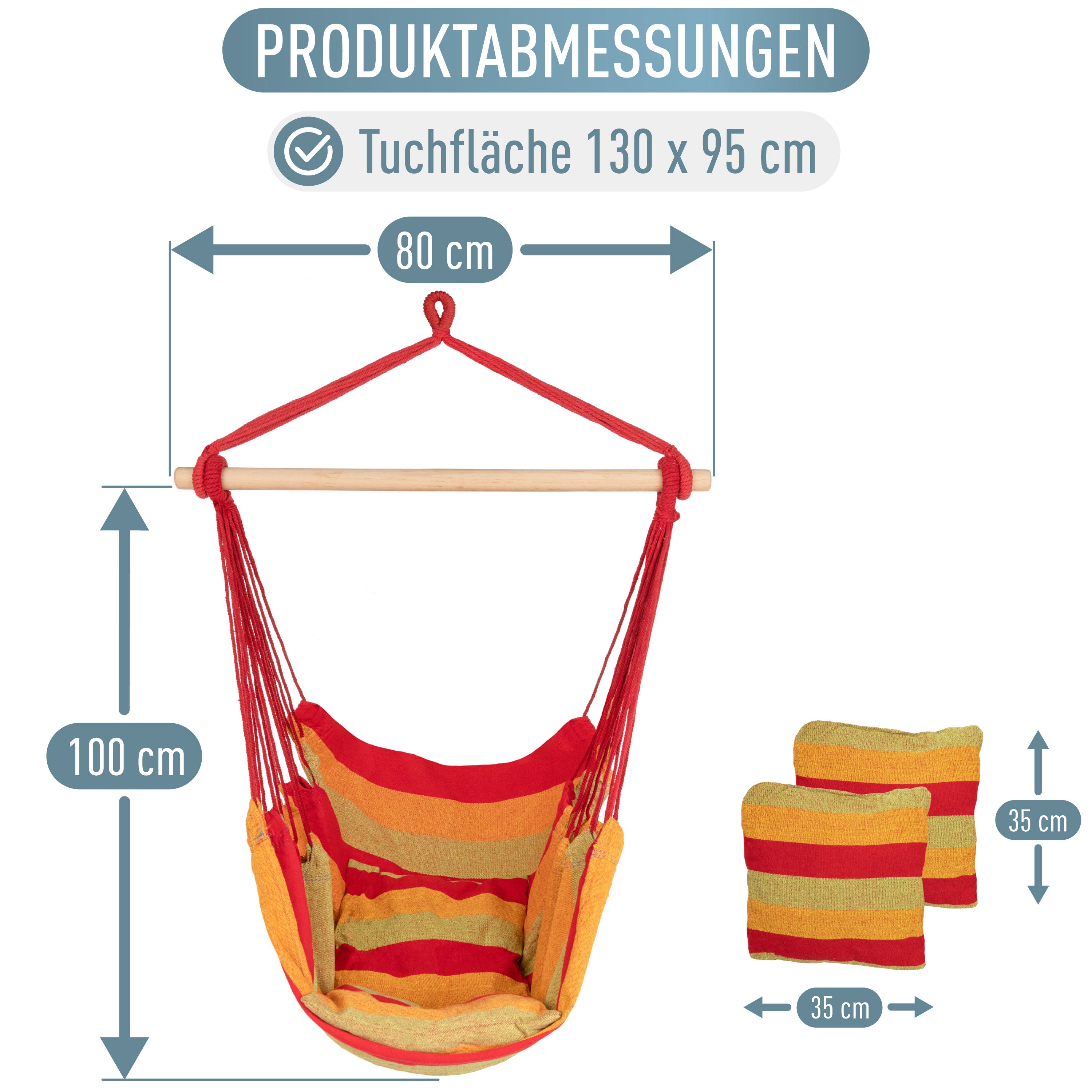Kalea Hängesessel Rot/Gelb