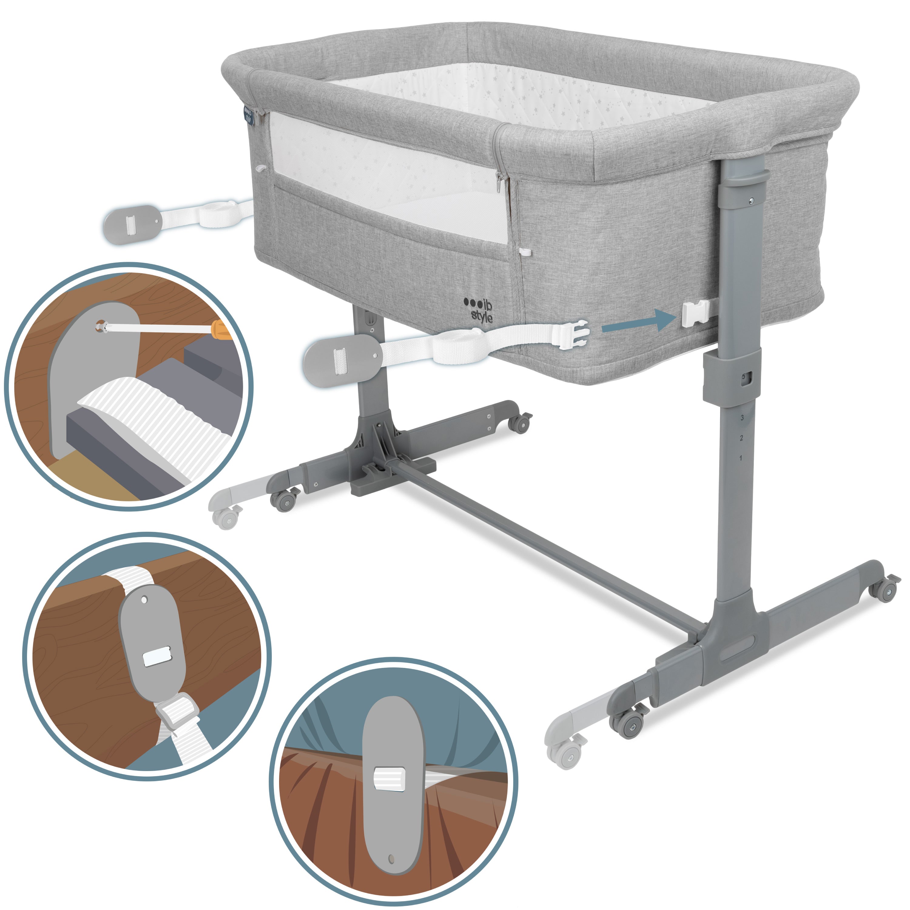 Babybett Aluna Grau