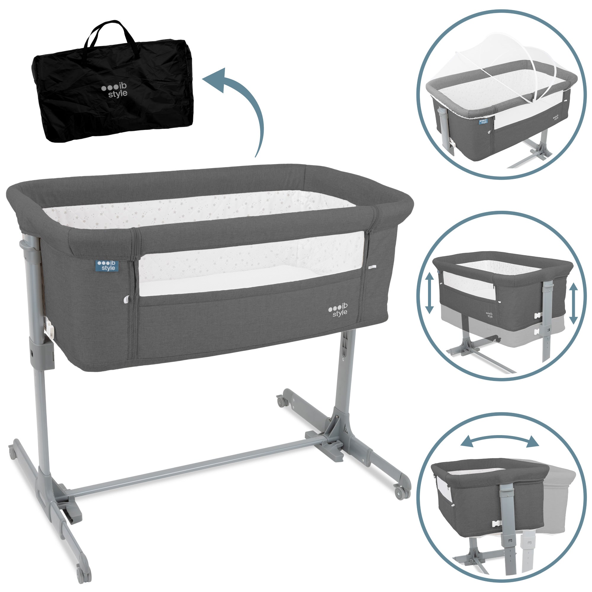 Kinderbett Aluna Dunkel Grau