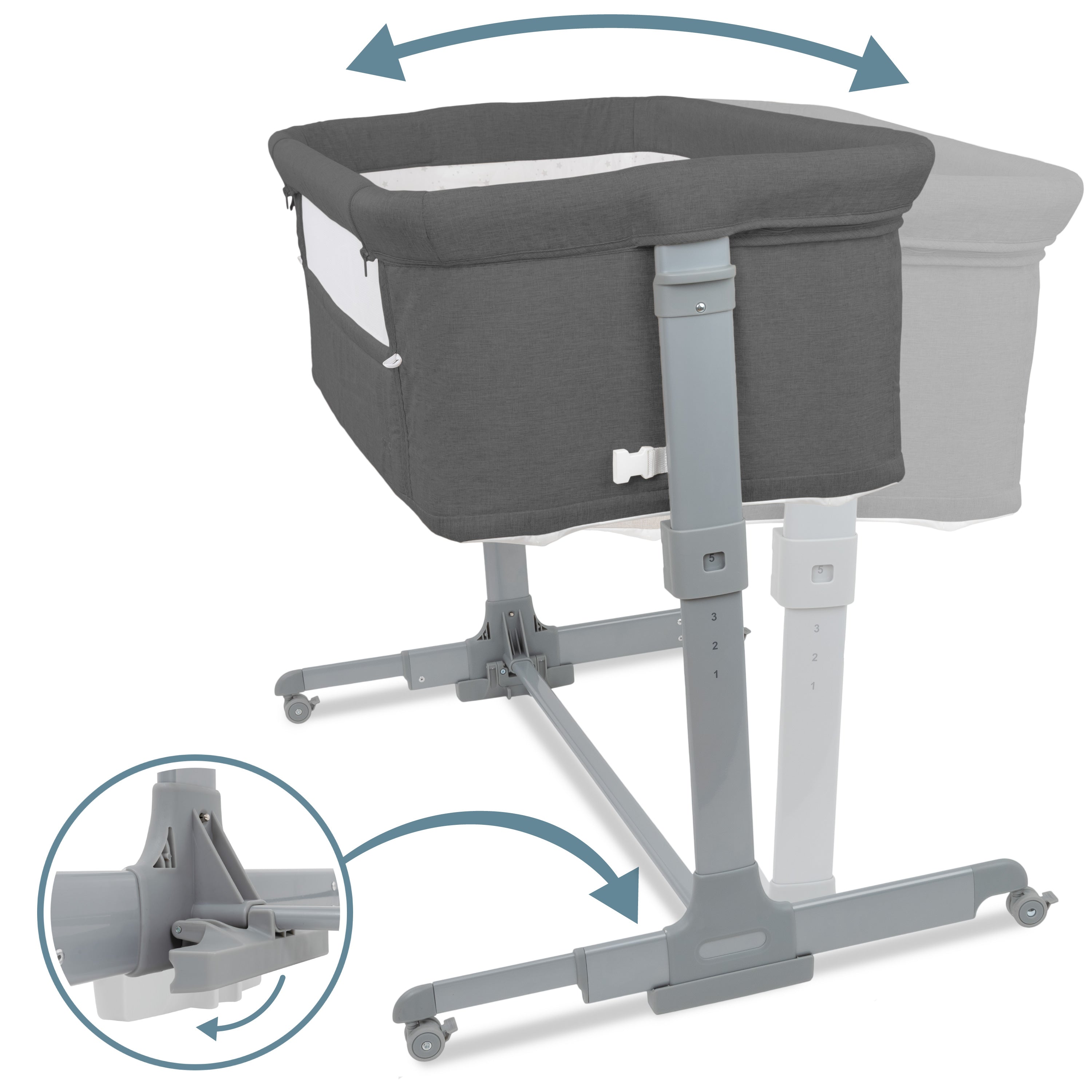 Kinderbett Aluna Dunkel Grau