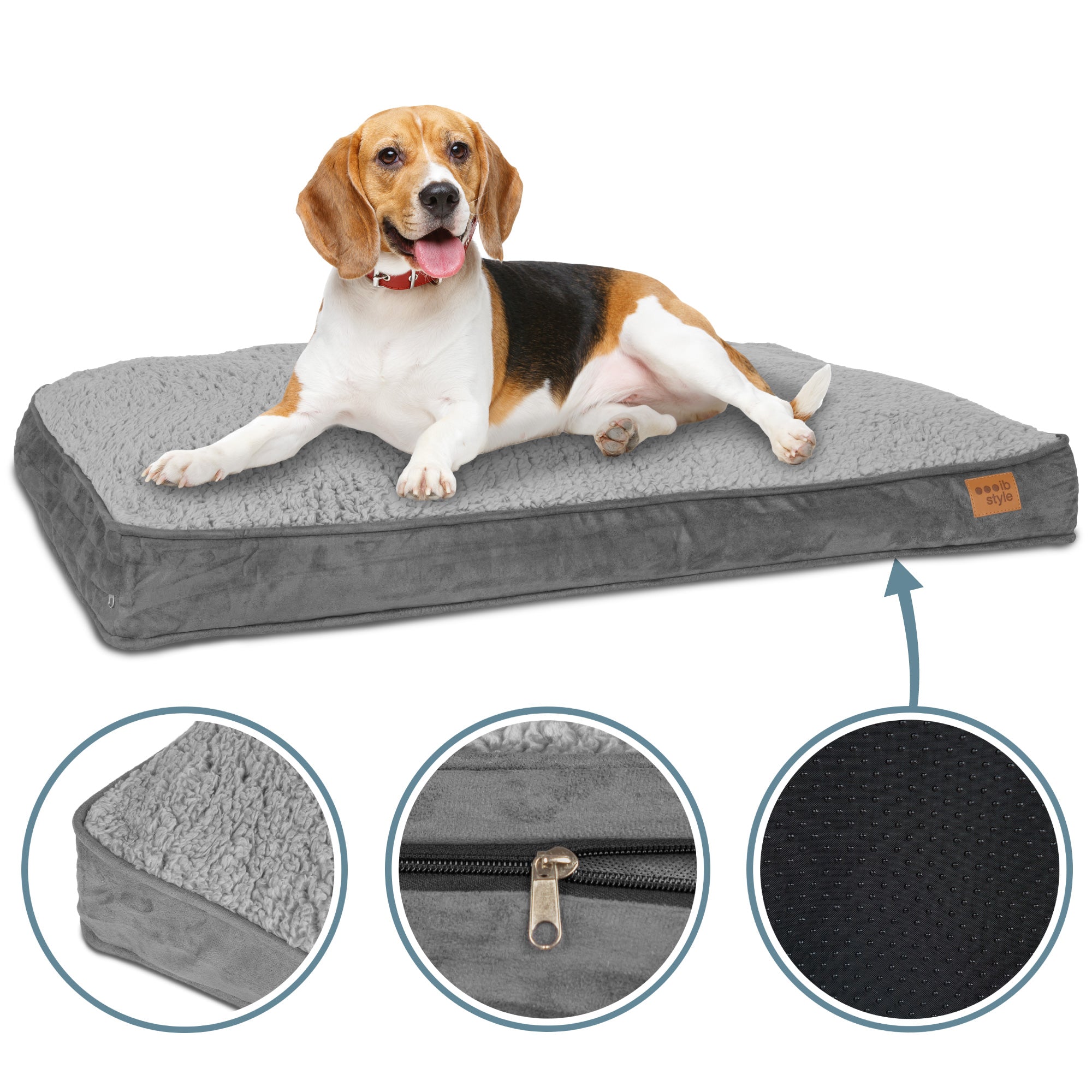 Hundebett Happy Dreams 82 x 58 x 9 cm Grau