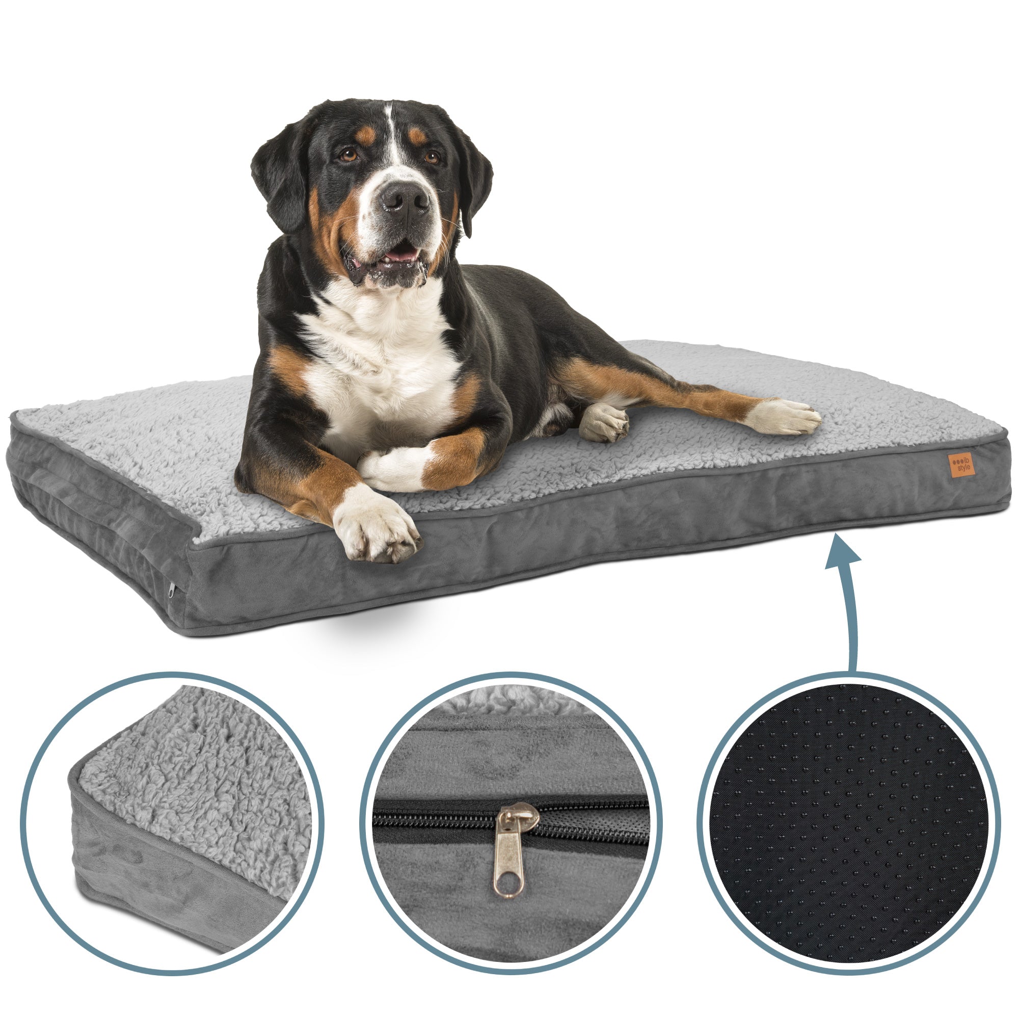 Hundebett Happy Dreams 120 x 78 x 10 cm Grau