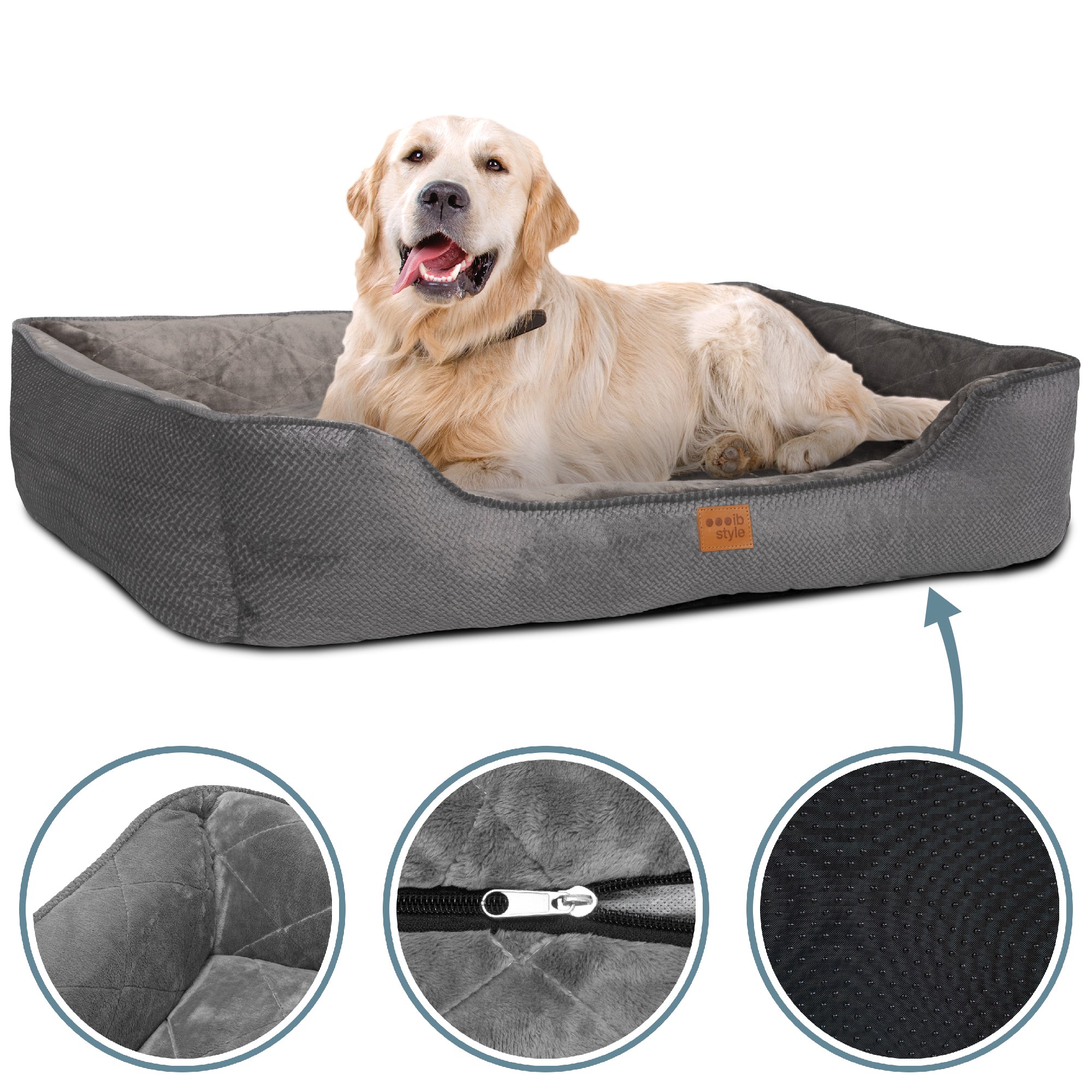 Happy Milo L Hundebett Grau