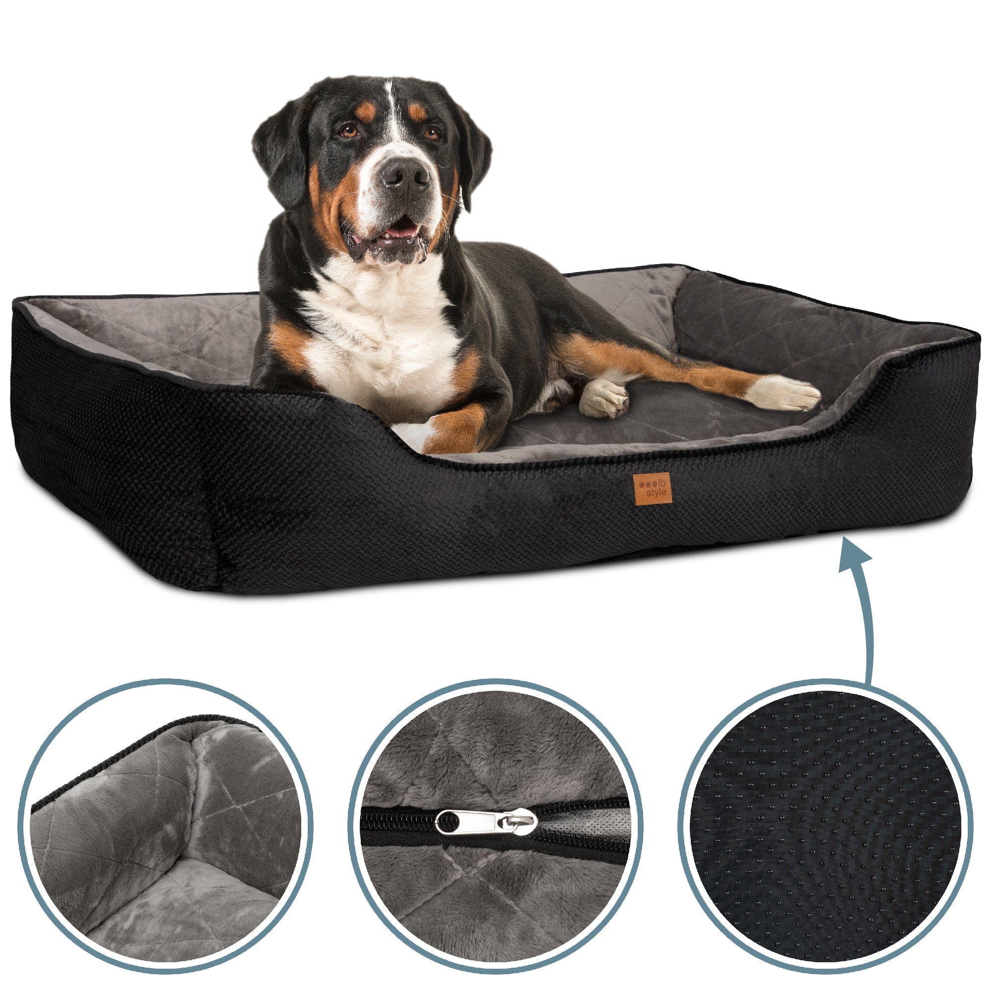 Happy Milo XL Hundebett Schwarz