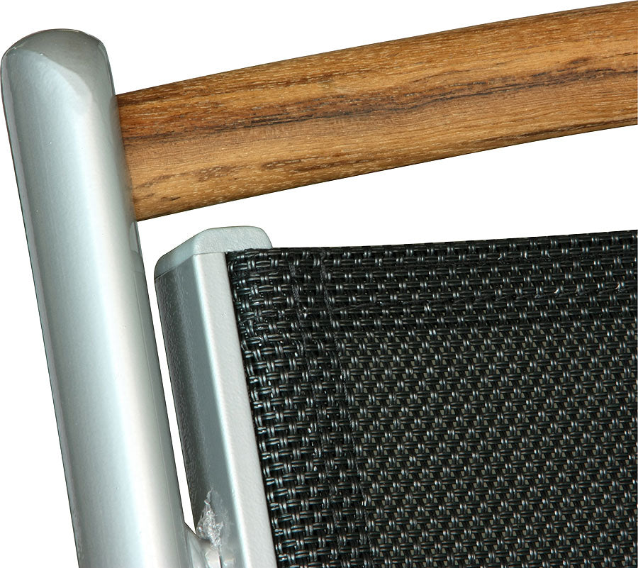 Diplomat Stapelstuhl silber / teak