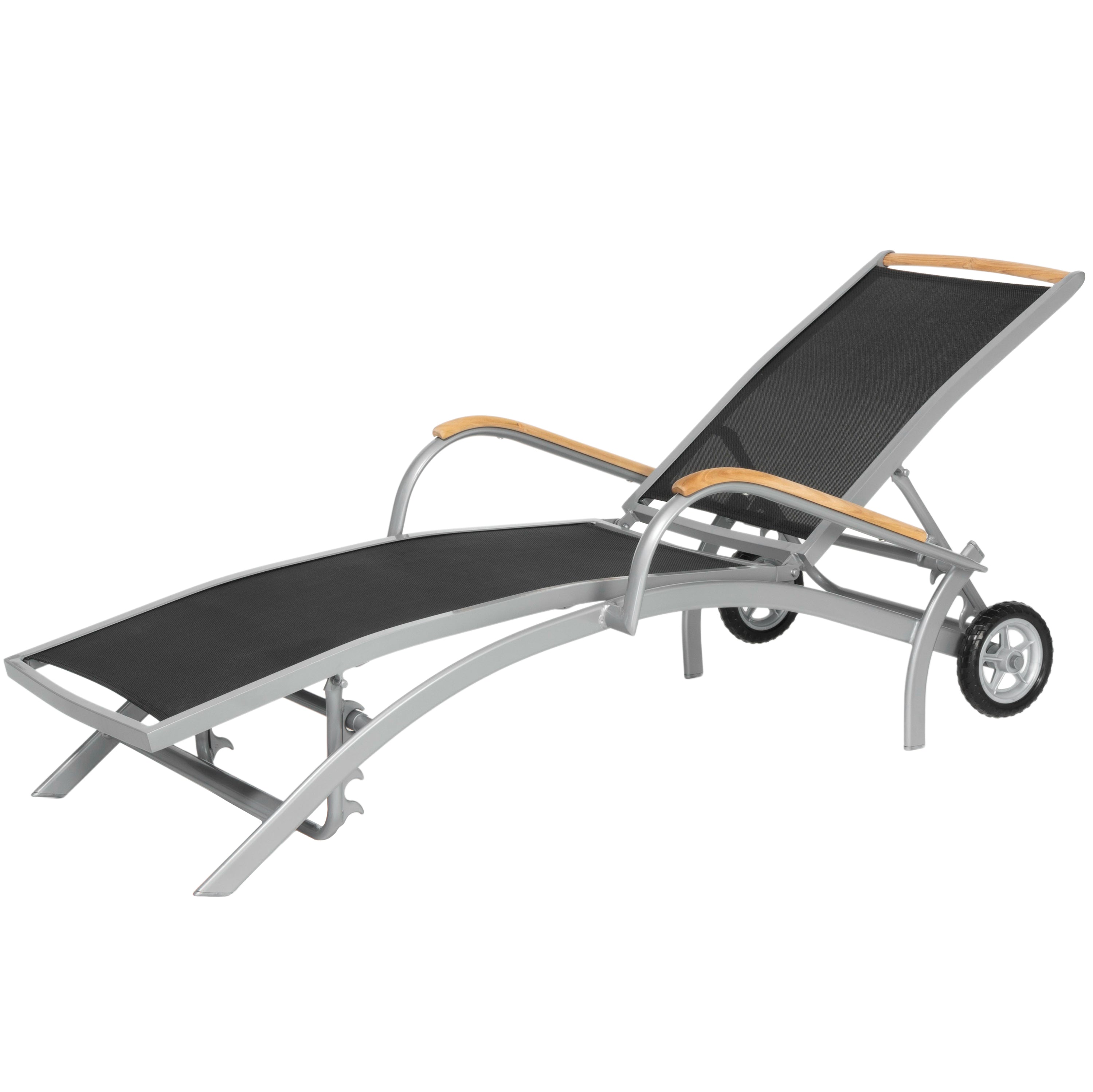 Gartenliege Diplomat Silber Rollbar