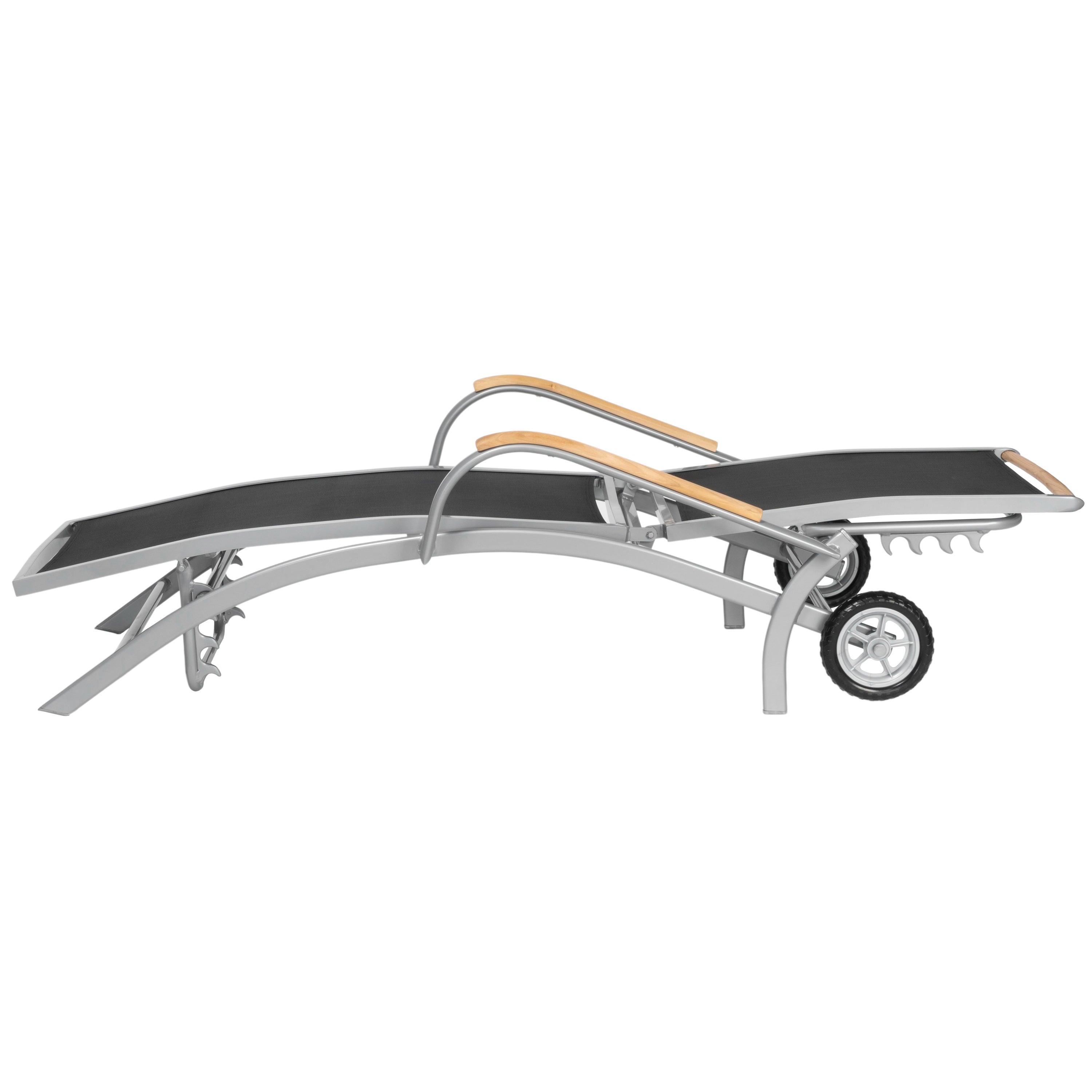 Gartenliege Diplomat Silber Rollbar
