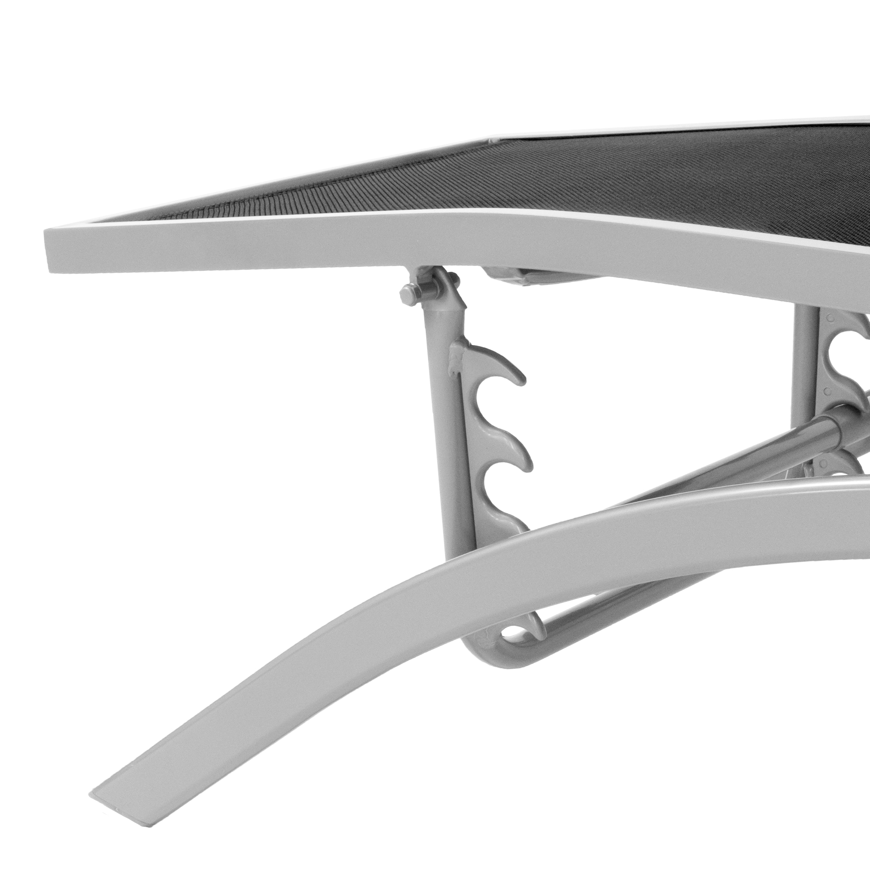 Gartenliege Diplomat Silber Rollbar